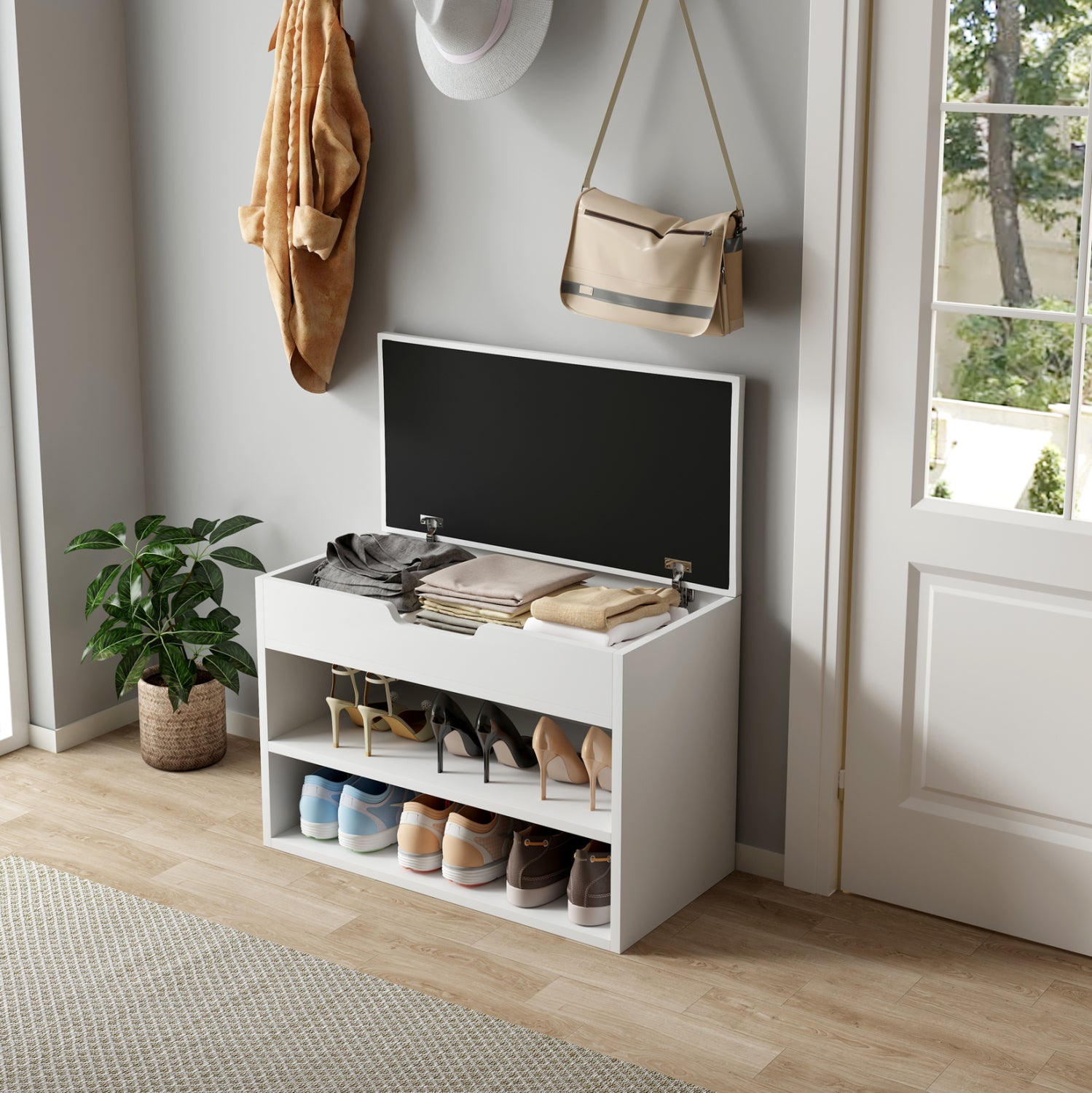 Шкаф за обувки ROMIR бял цвят 60x30x44