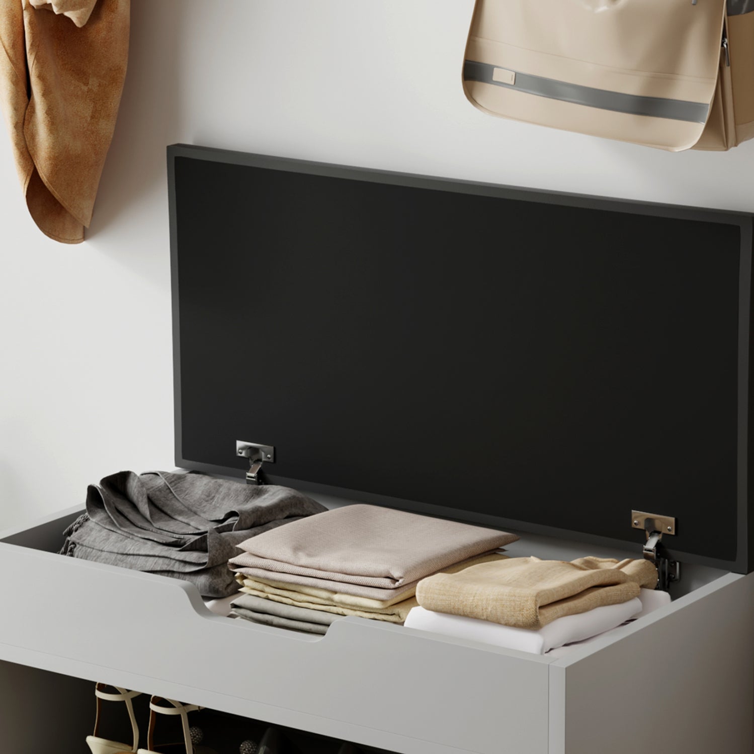 Шкаф за обувки ROMIR сив цвят 60x30x44см