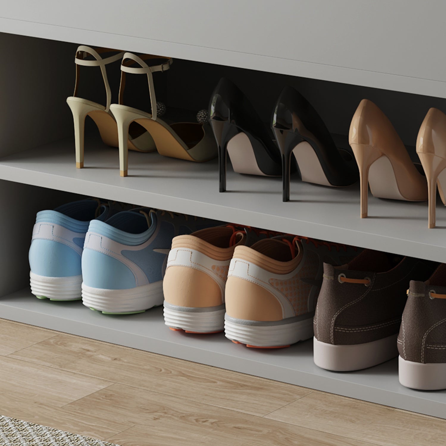 Шкаф за обувки ROMIR сив цвят 60x30x44см