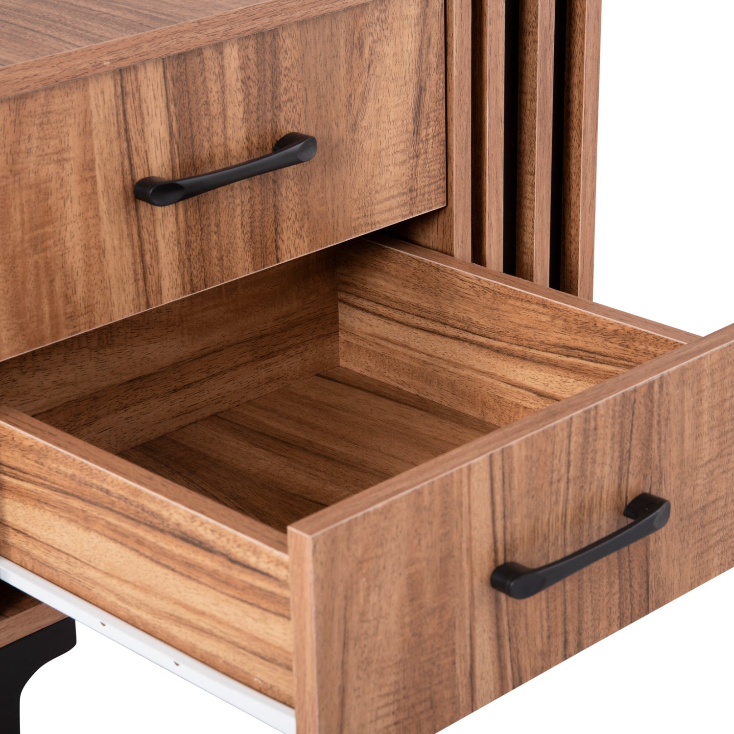 Нощно шкафче HARRY цвят естествен-черен 55x43x48см