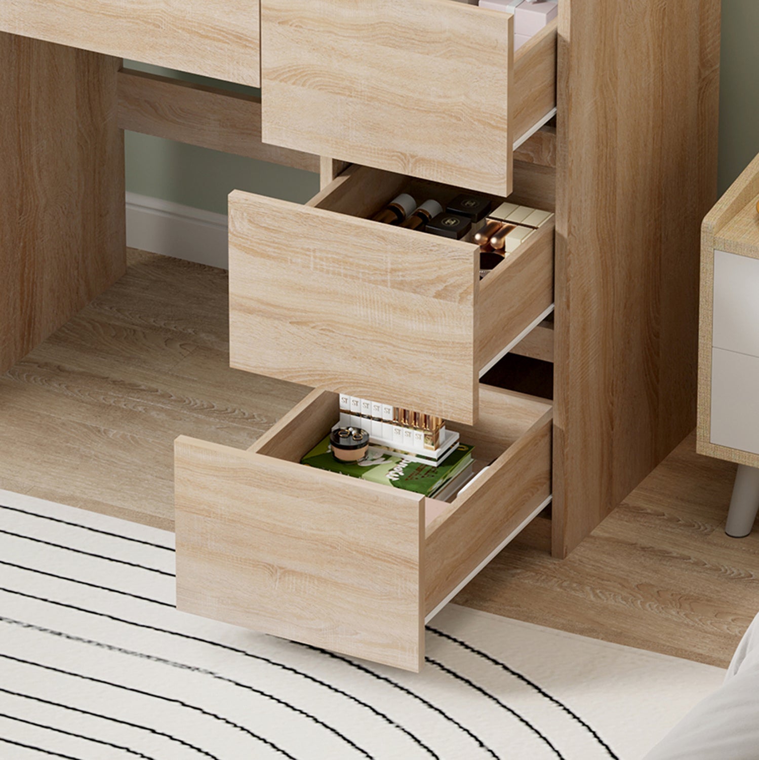 Тоалетка кейт с led светлиницвят сонама