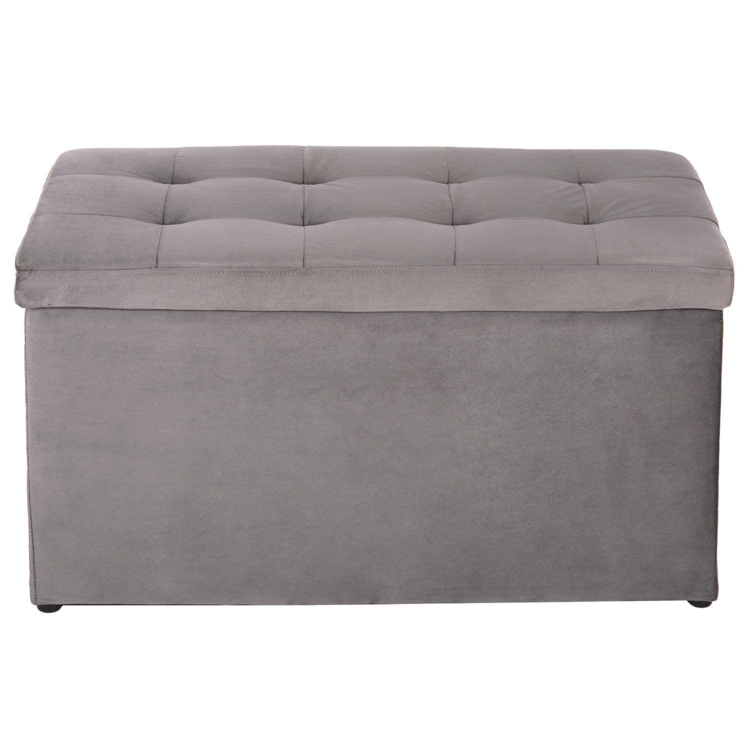 Табуретка-багажник с място за съхранение пънк сиво кадифе 90x50x50см.