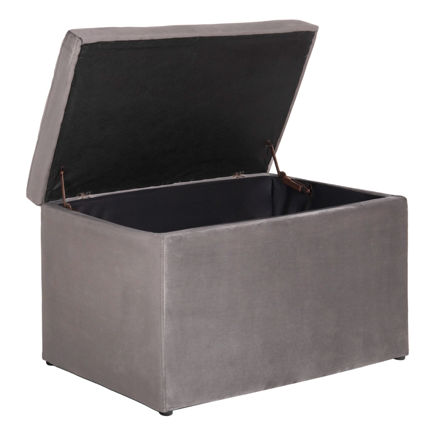 Табуретка-багажник с място за съхранение пънк сиво кадифе 90x50x50см.