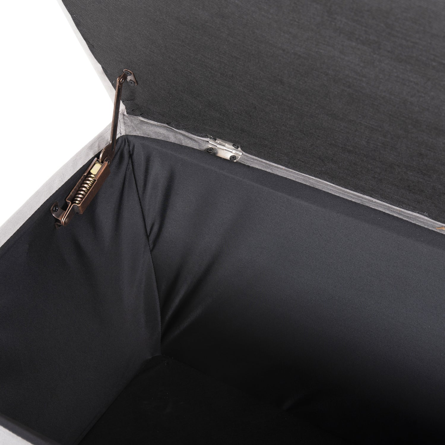 Табуретка-багажник с място за съхранение пънк сиво кадифе 90x50x50см.