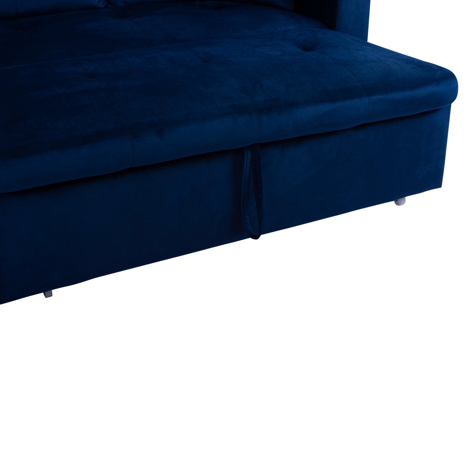 Ъглов разтегащ диван wayne 224x147x85см кадифено синьо