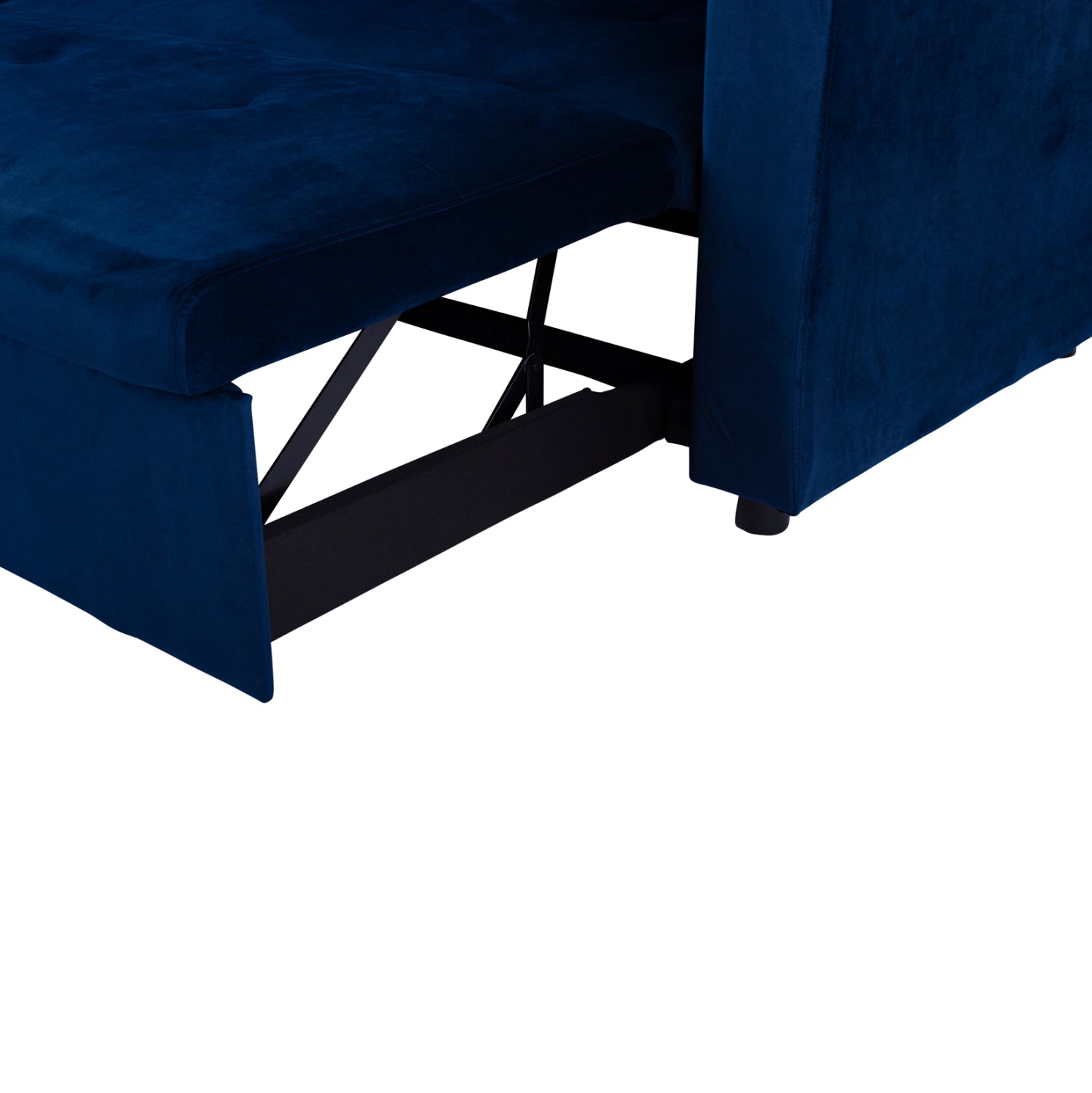 Ъглов разтегащ диван wayne 224x147x85см кадифено синьо