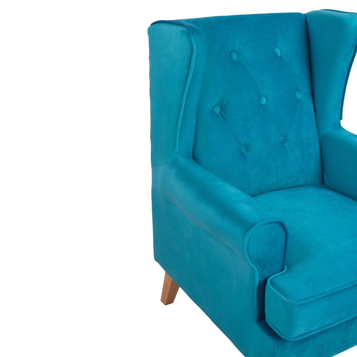 Кресло Брандън кадифе син цвят 81Χ83Χ101