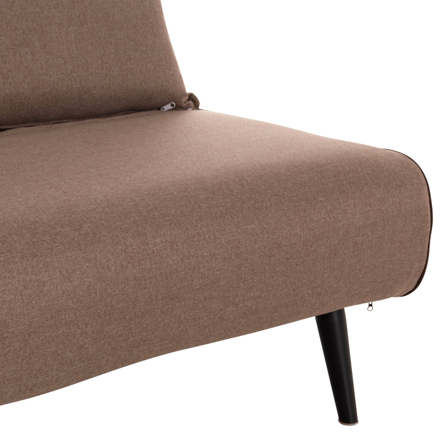 Разтегателен диван Аsma, тъмно бежов плат, 143x78x84см.