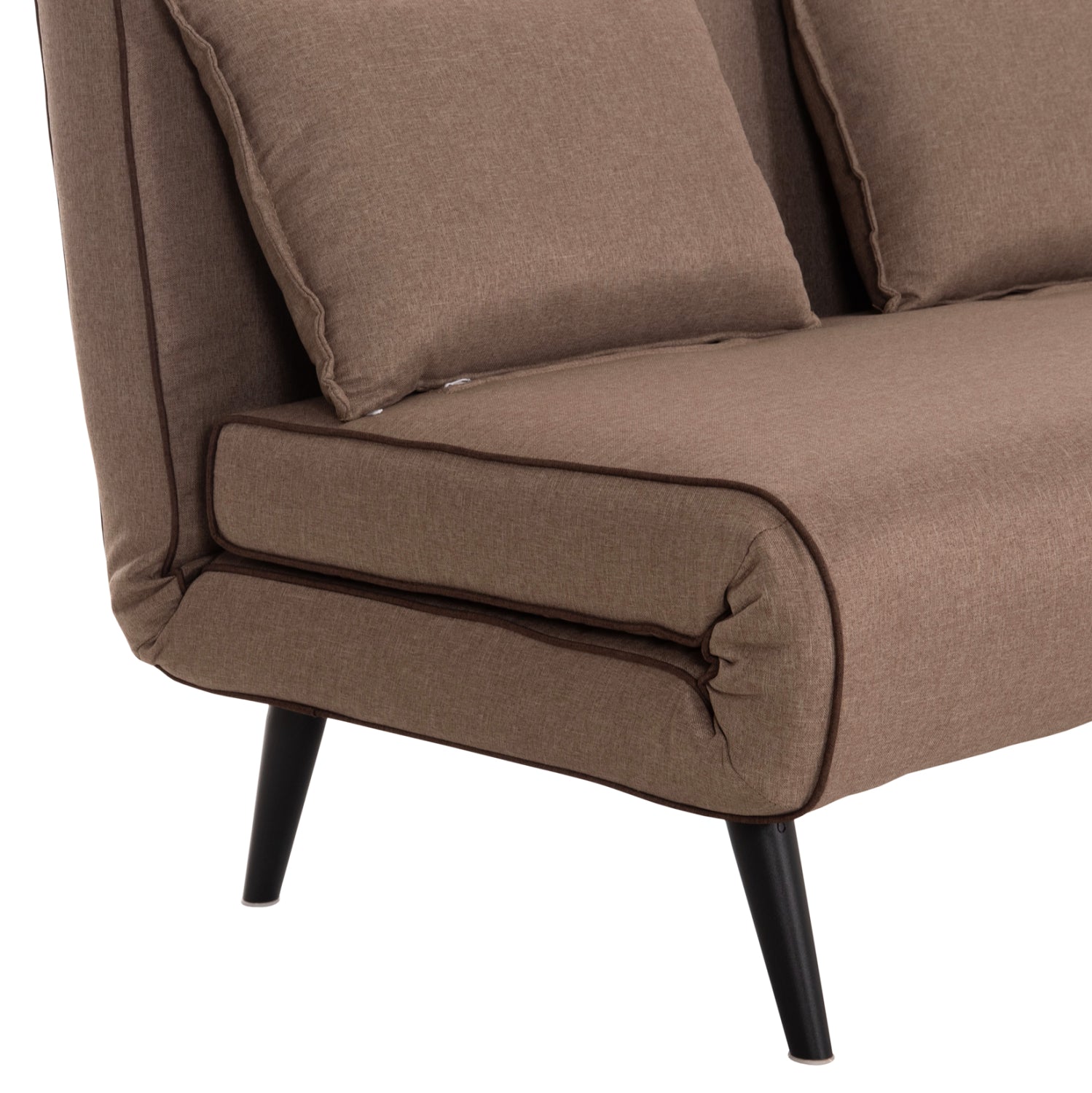 Разтегателен диван Аsma, тъмно бежов плат, 143x78x84см.