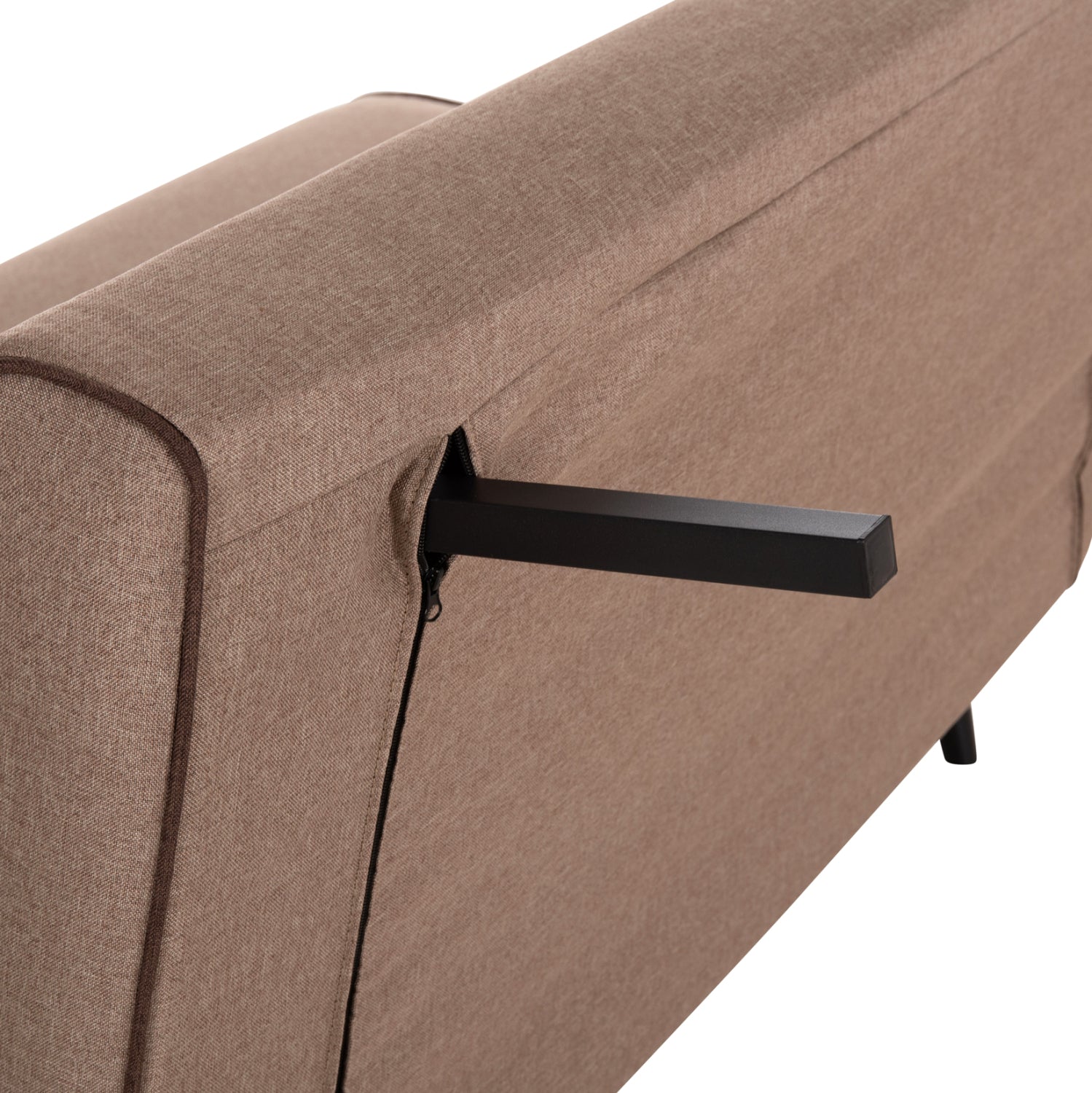 Разтегателен диван Аsma, тъмно бежов плат, 143x78x84см.