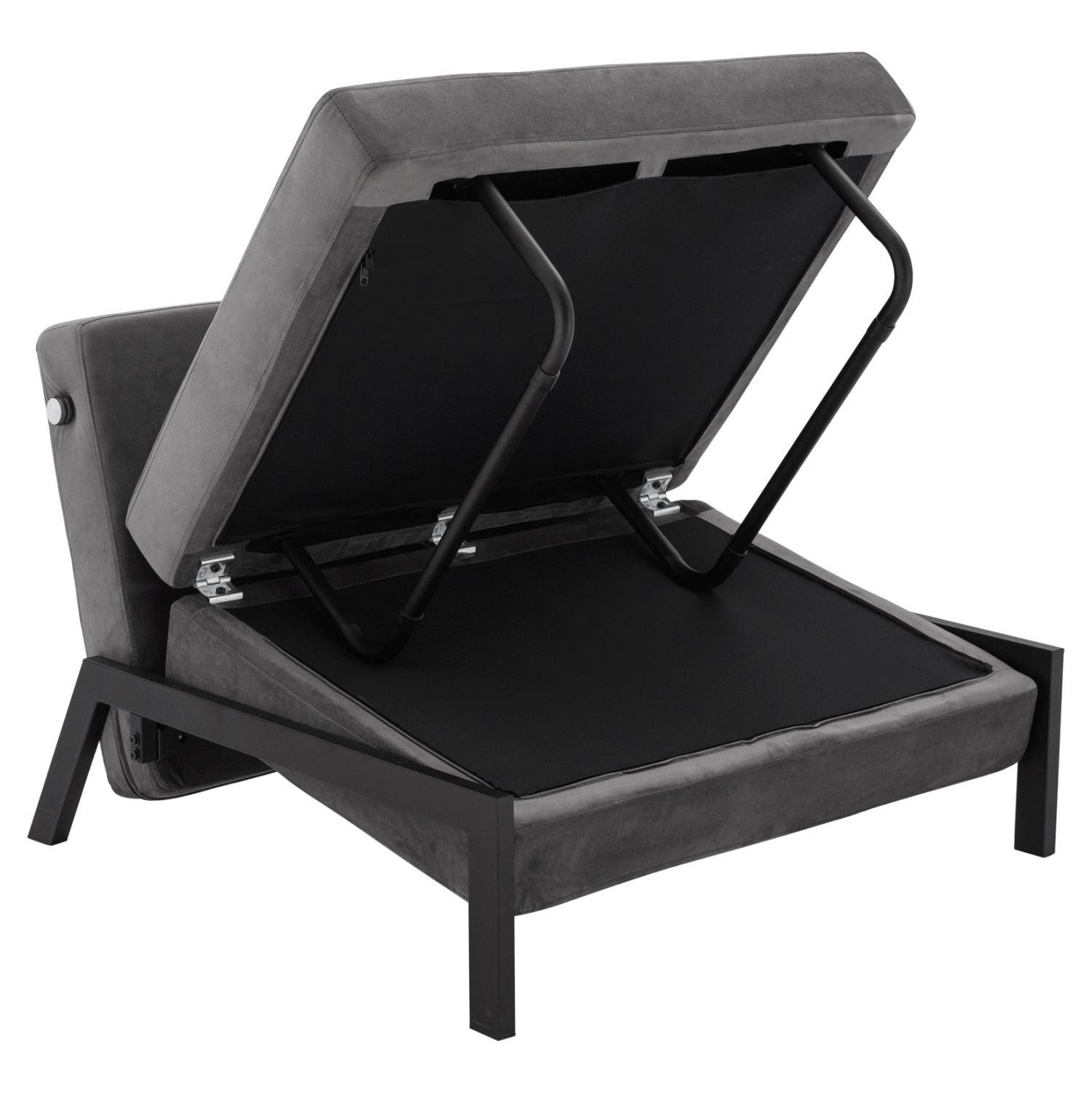 Легло-фотосел в сиво кадифе 95x92x66в см