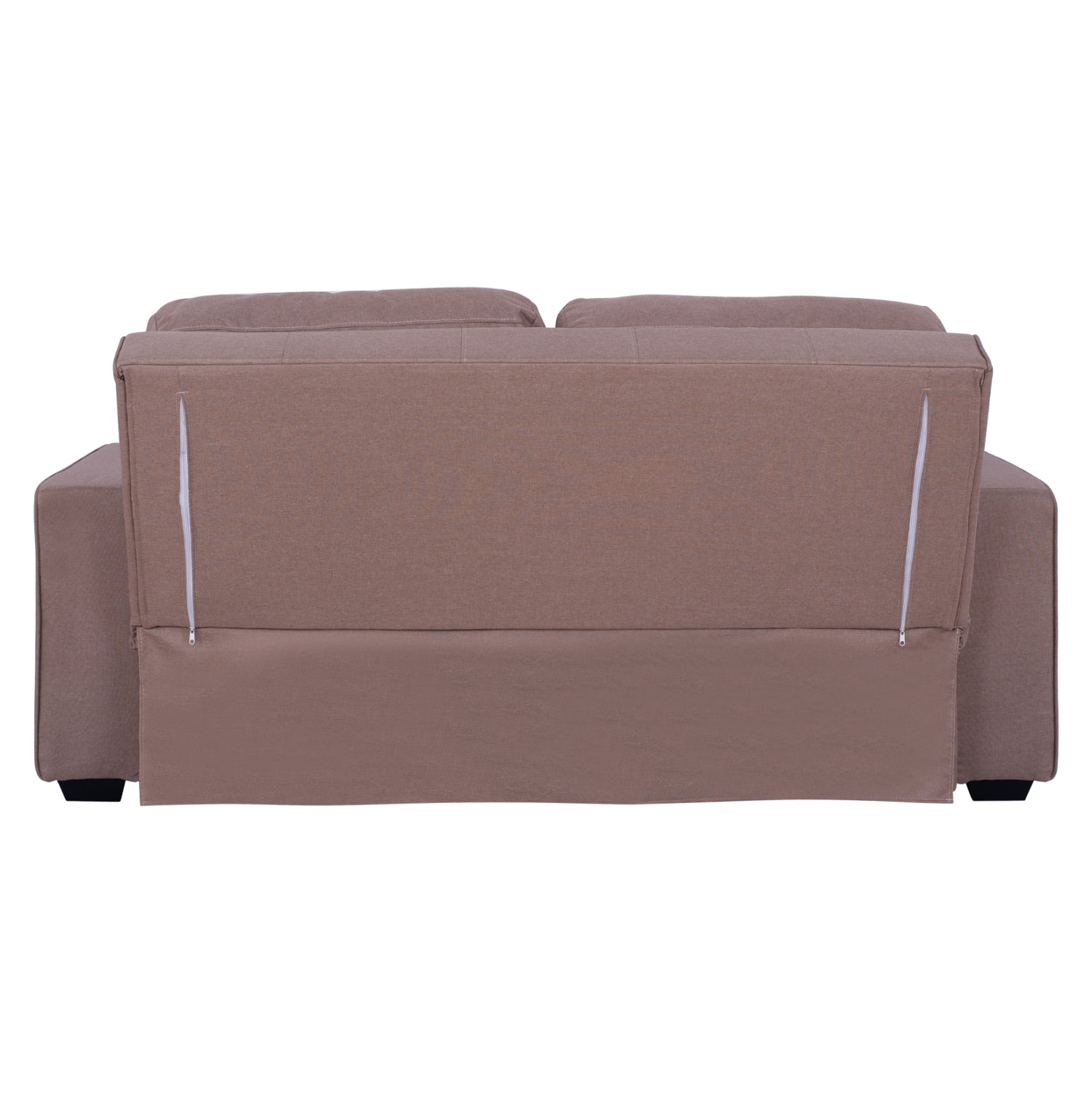 Разтегателен диван канна 2-местен с бежов плат 175x100x83 см