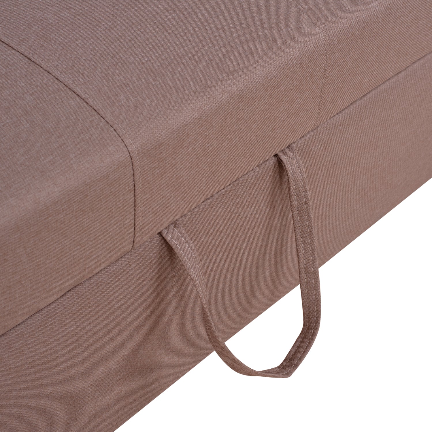 Разтегателен диван канна 2-местен с бежов плат 175x100x83 см