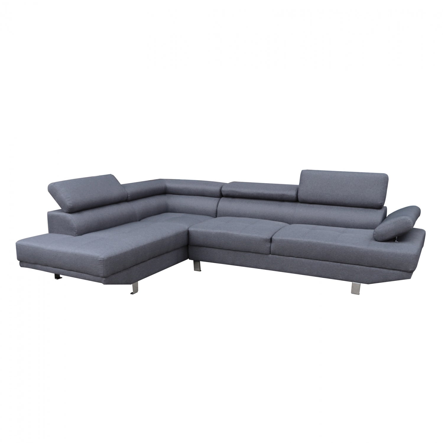 Ляв ъглов диван GORO сив плат 270x200x87в см