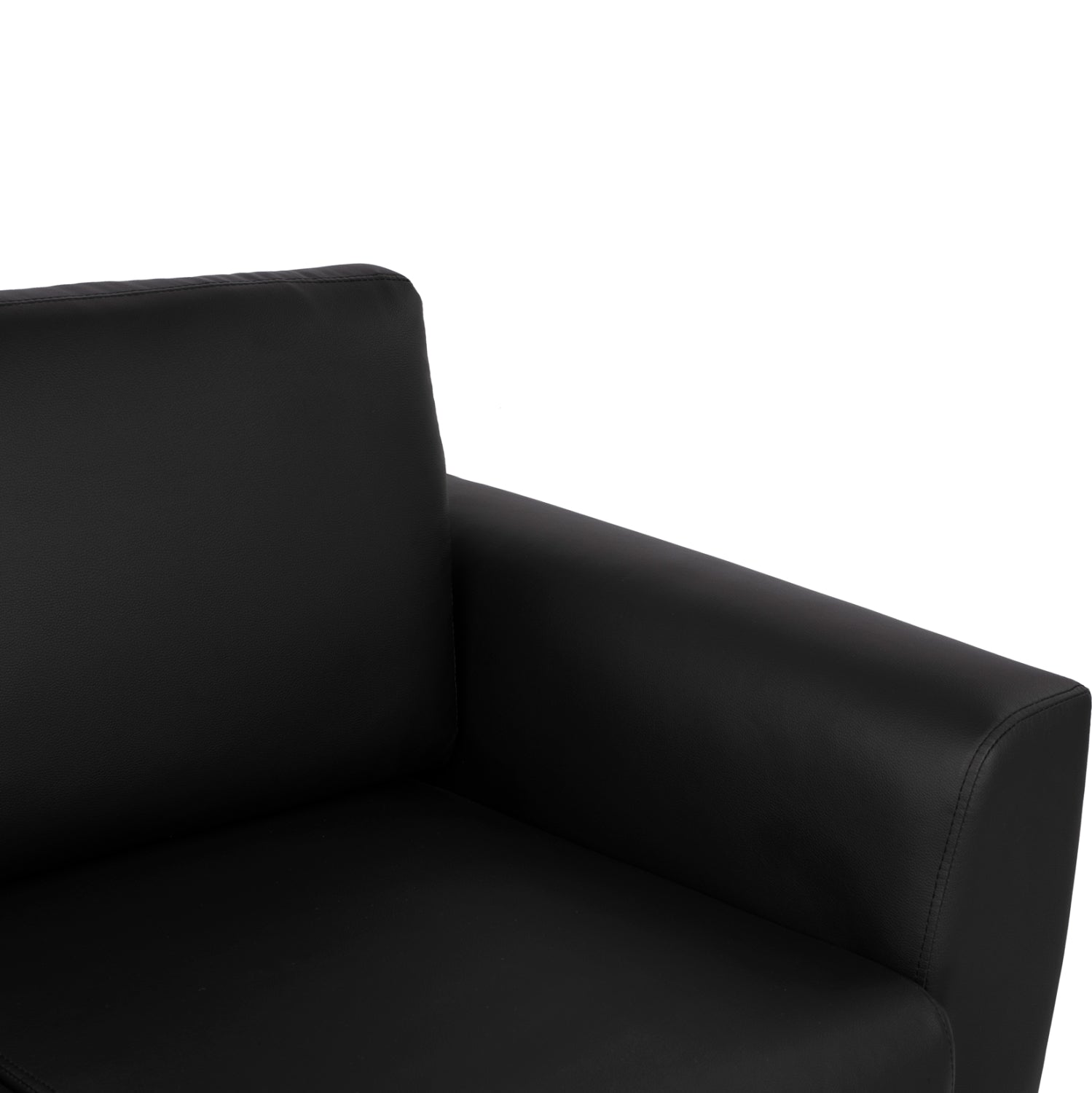 Триместен диван KENZIE изкуствена кожа в черен нюанс 190x81x81 см.