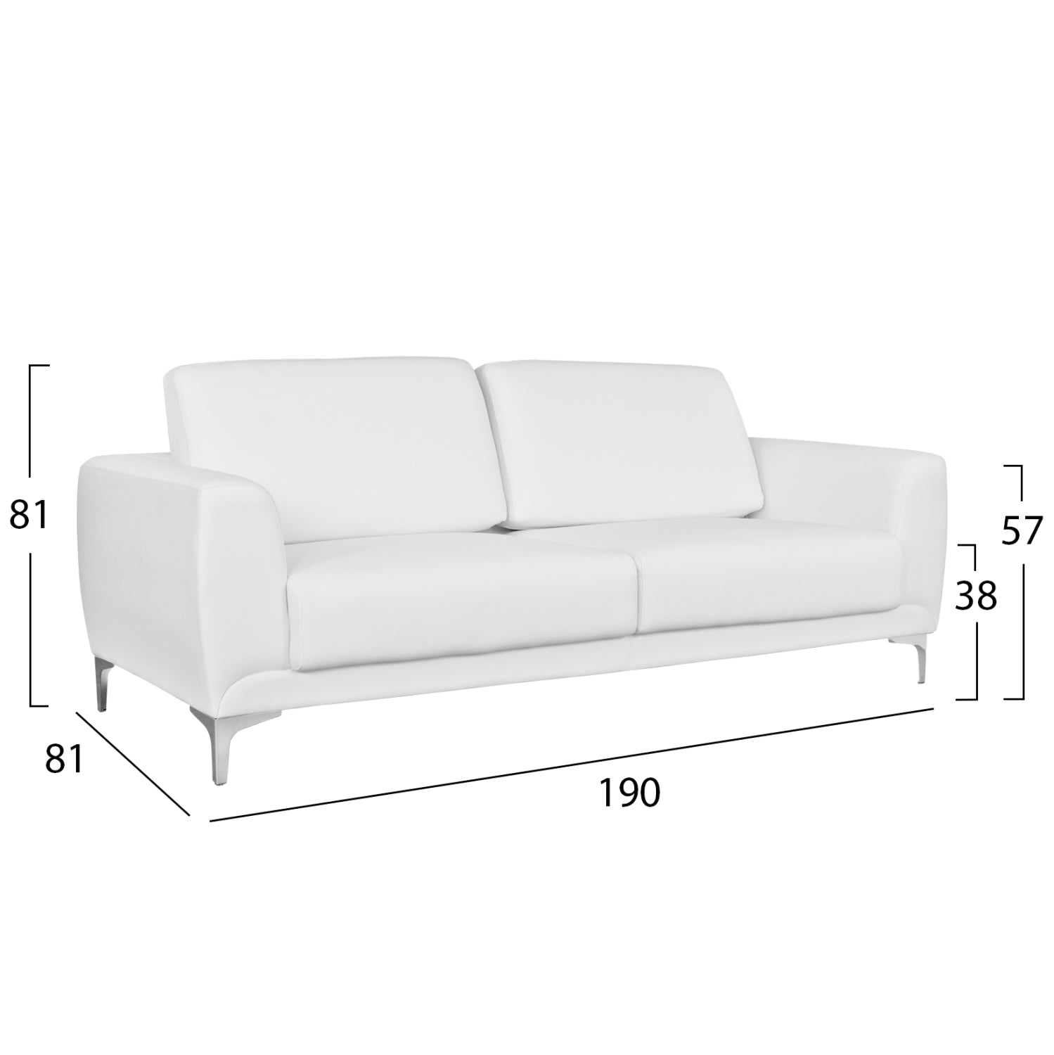 Диван кензи iii -бял цвят