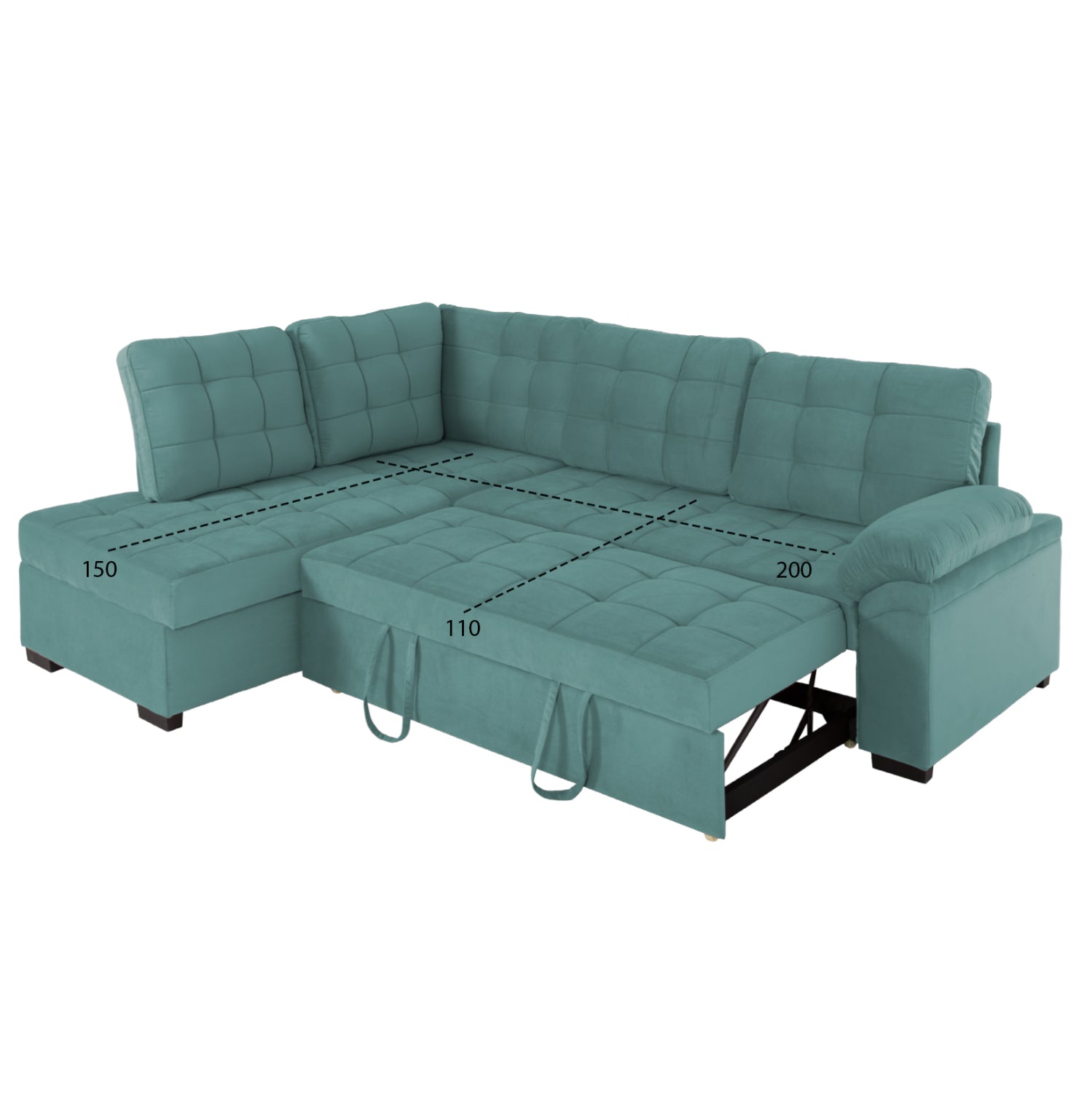 Диван жаде ляв ъгълцвят мента