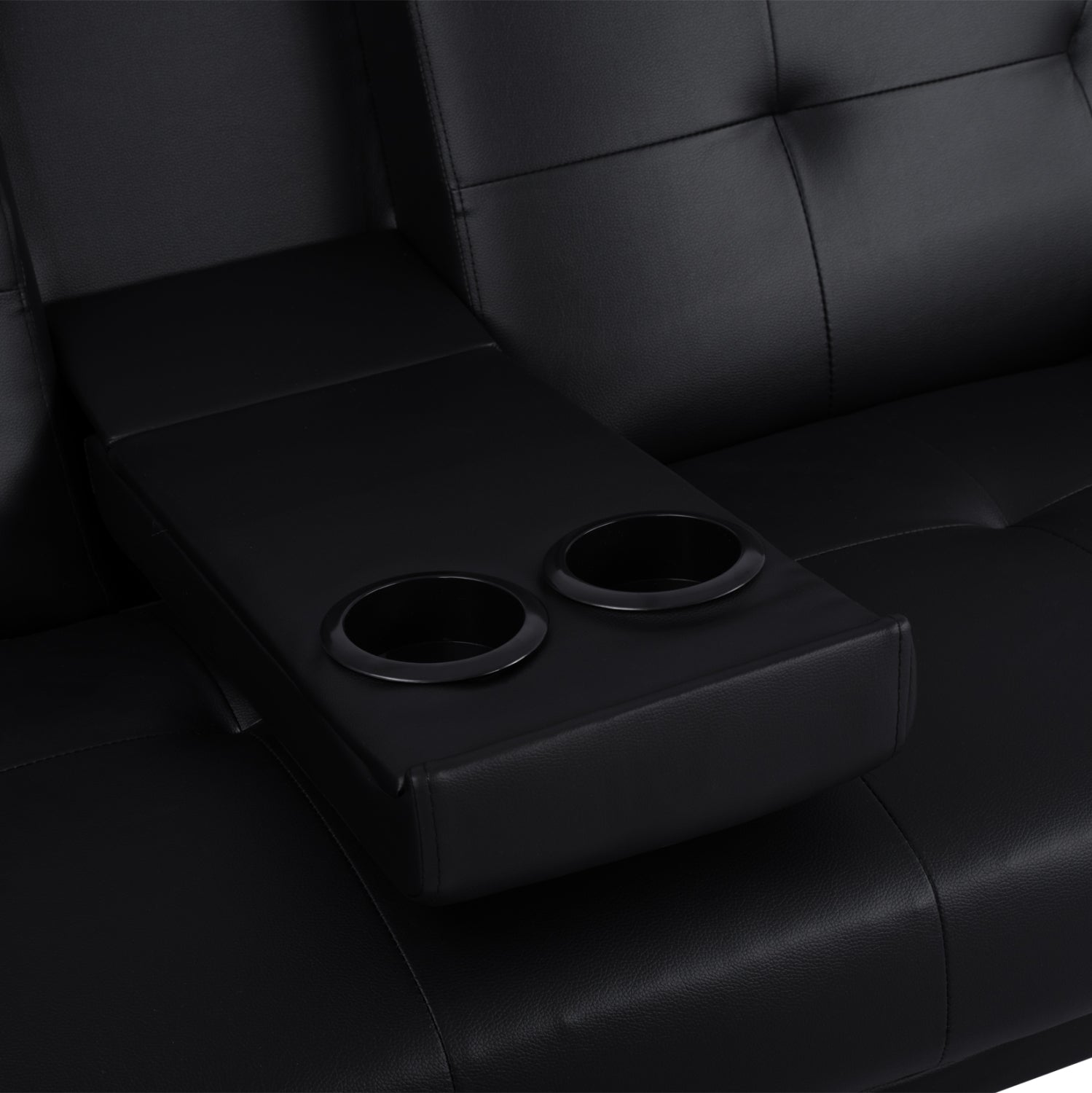 Benin разтегателен диван с черен pu 165x76,5x79 см и сгъваема ръкана