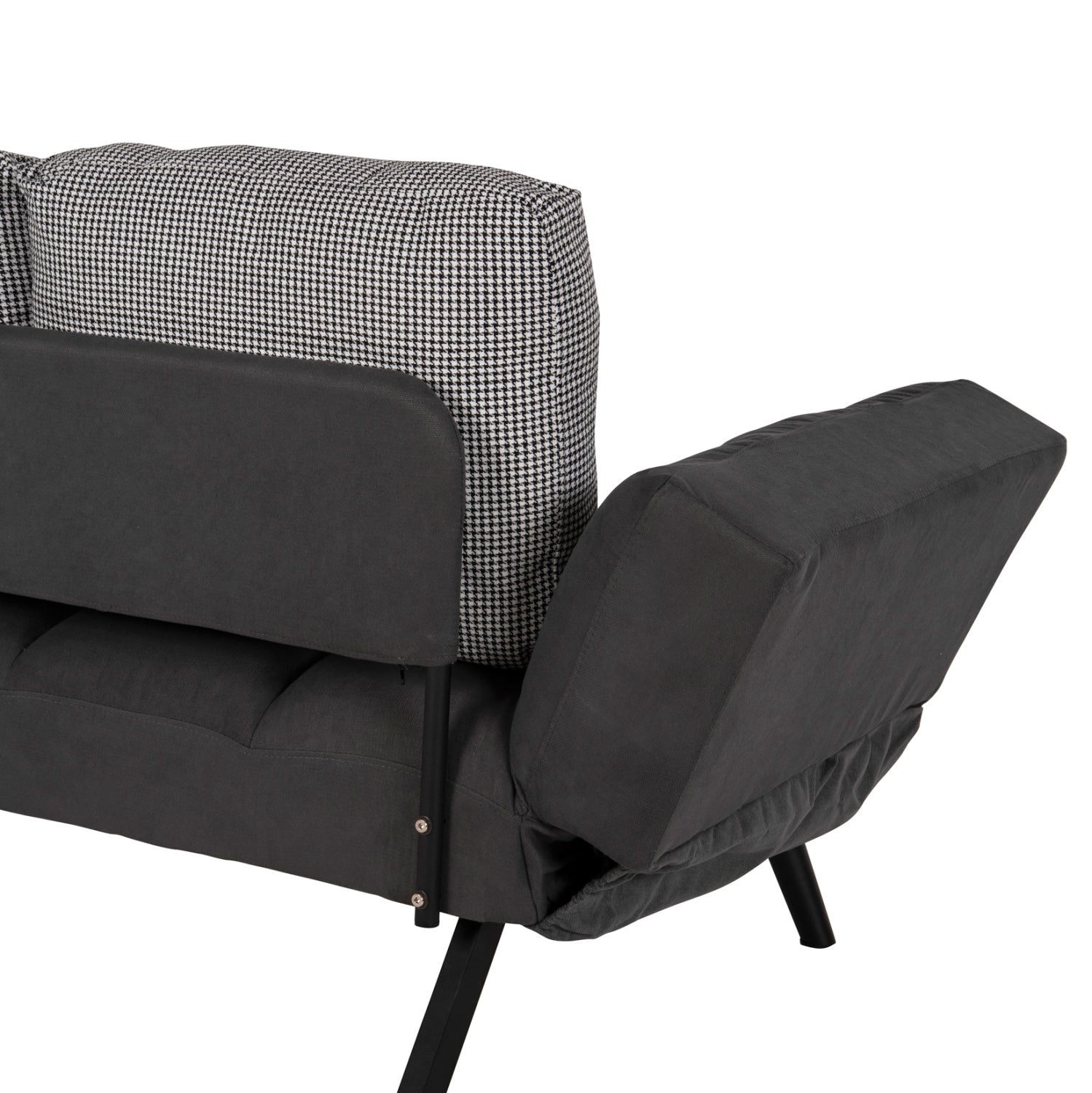 3-местни многоформен диван със сиви възглавници 190x75x89см.