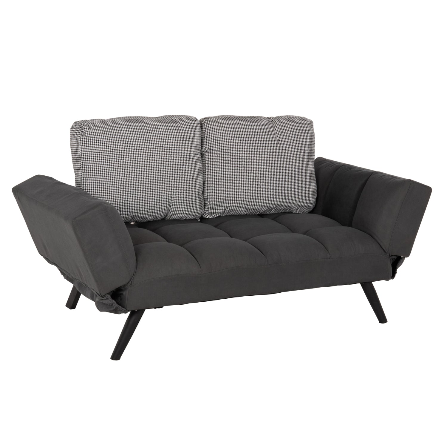 3-местни полиформирани сиви дивани с възглавници 190x75x89h см.