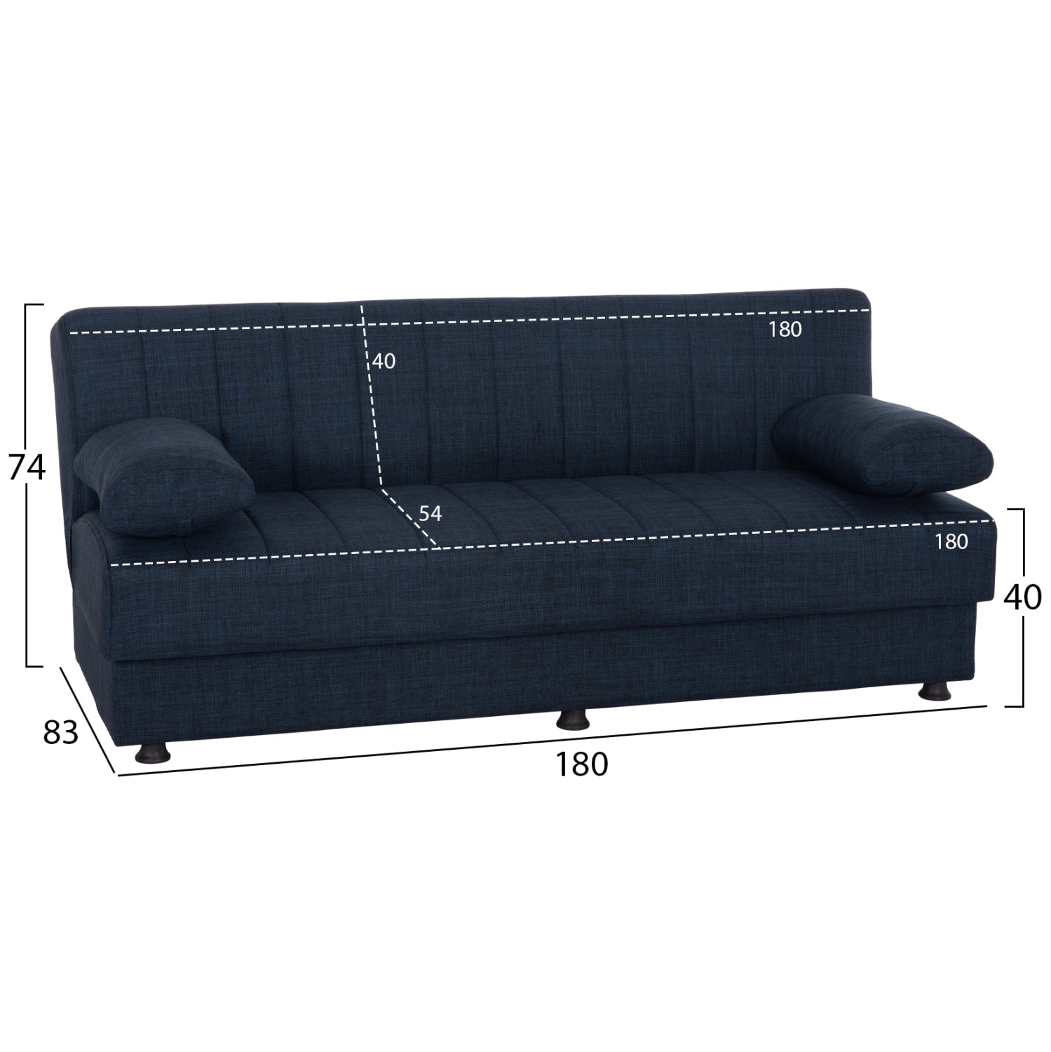 Разтегателен диван andri trithesios син 180x83x74y см.