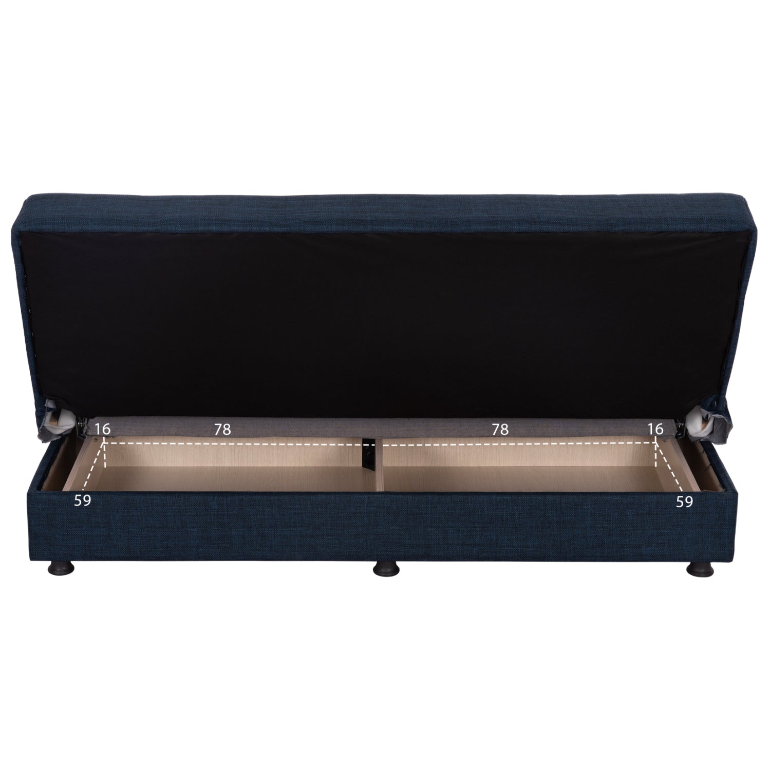 Разтегателен диван andri trithesios син 180x83x74y см.