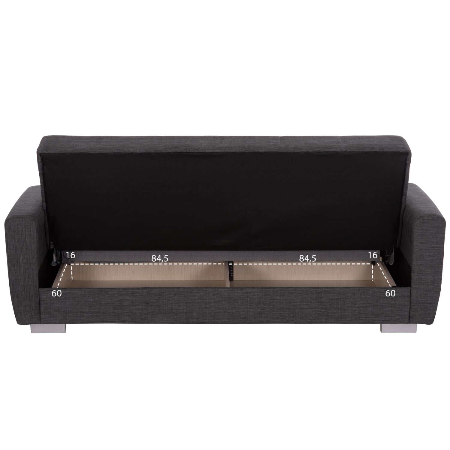 Диван POLYA сив цвят 215x85x76