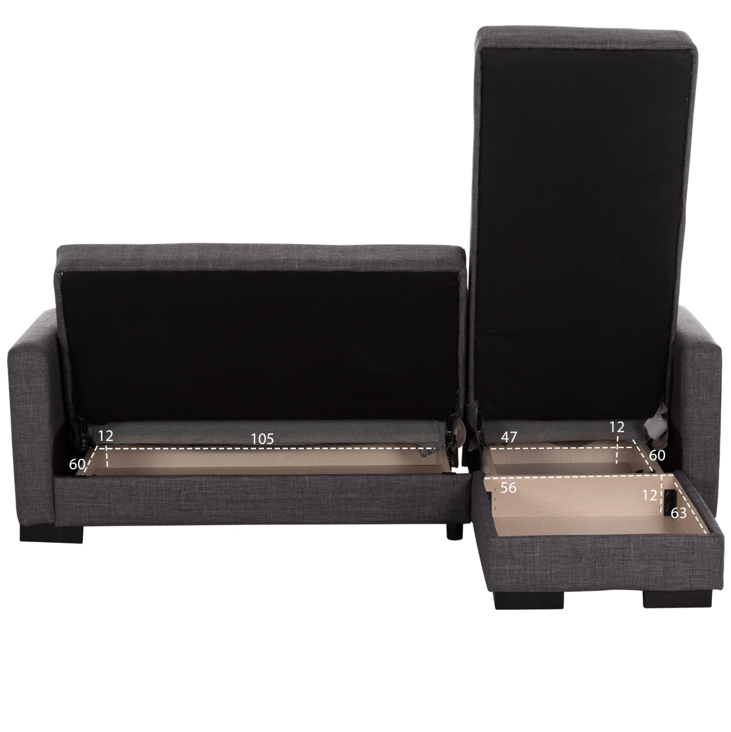 Ъглов диван сив цвят