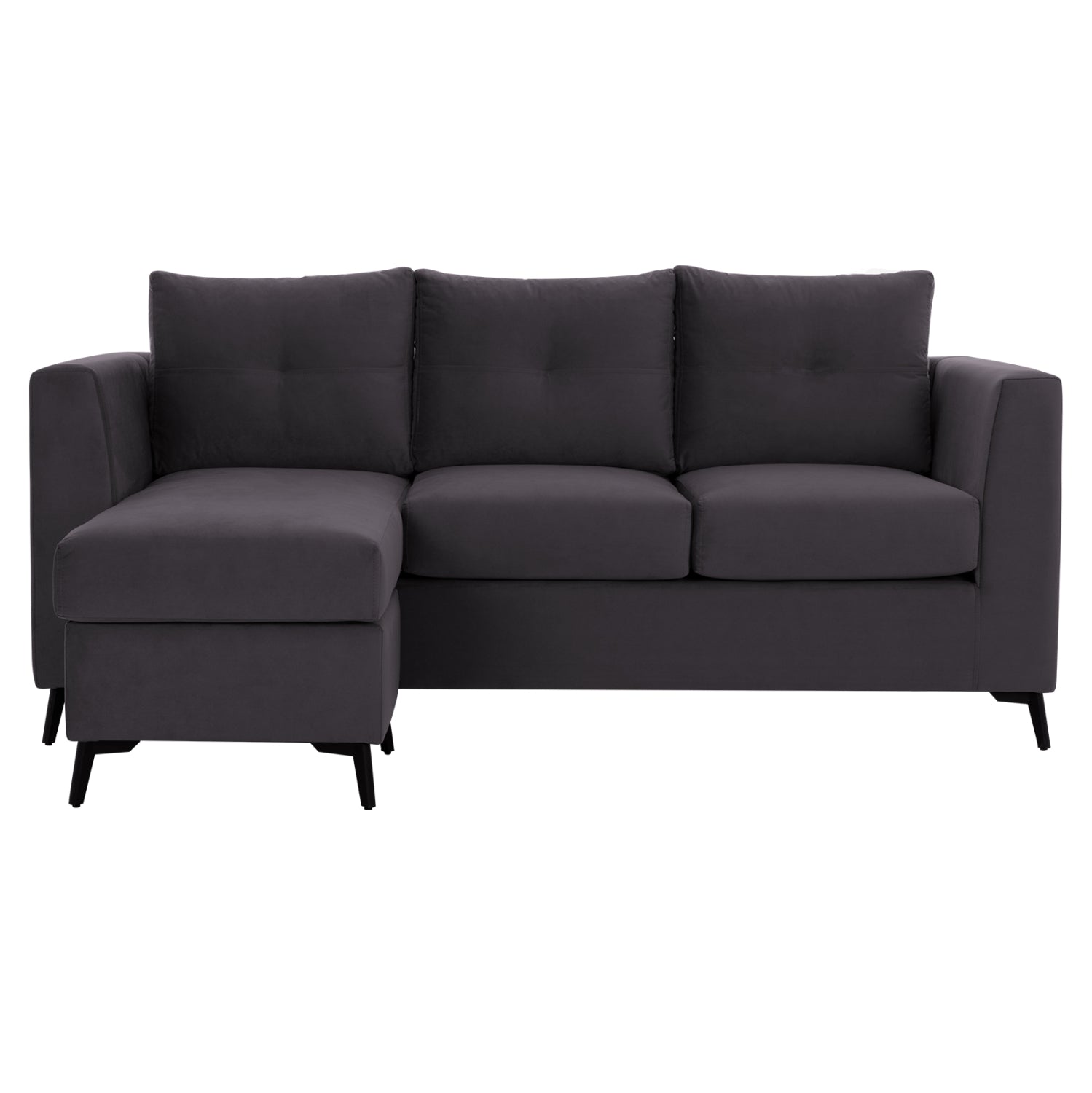 Ъглов диван Понца, сив плат 200x140x88см