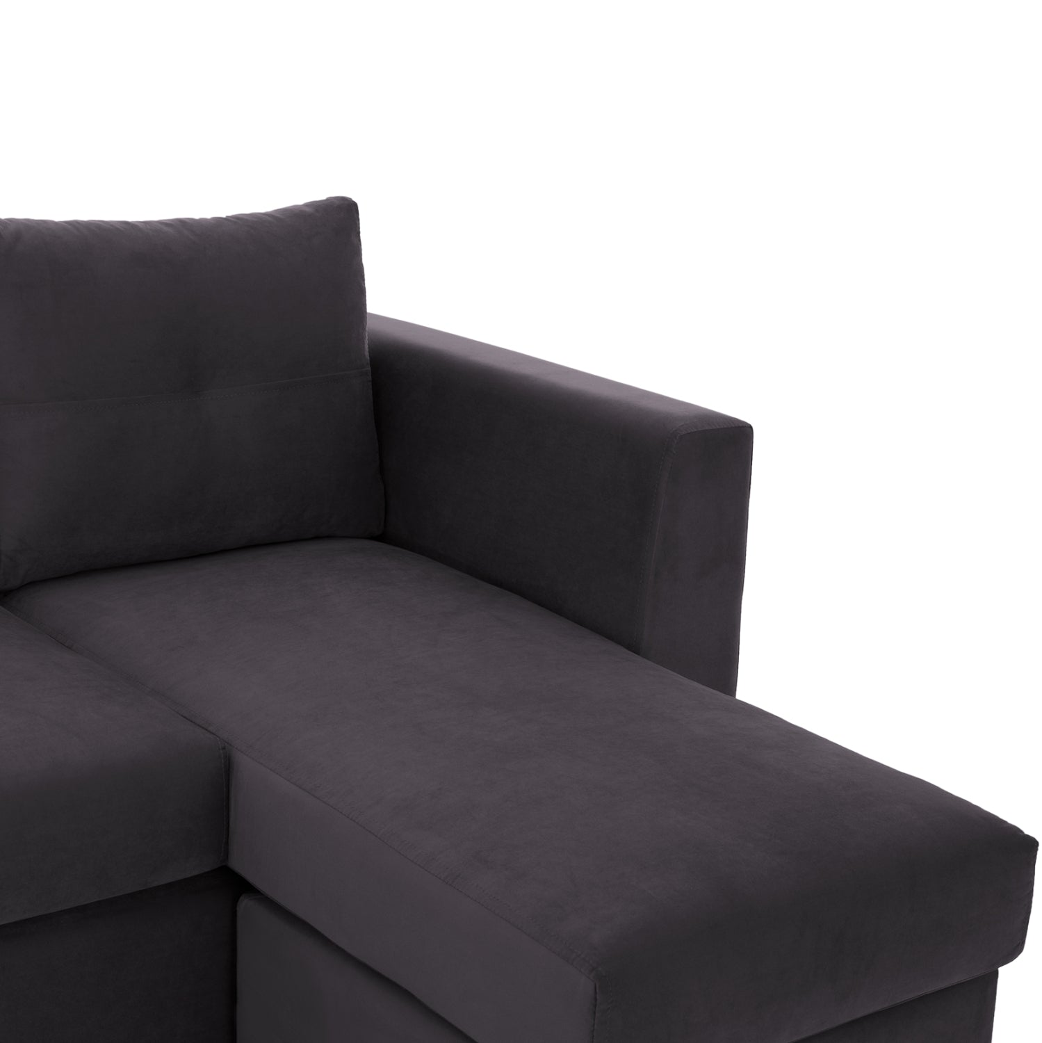 Ъглов диван Понца, сив плат 200x140x88см