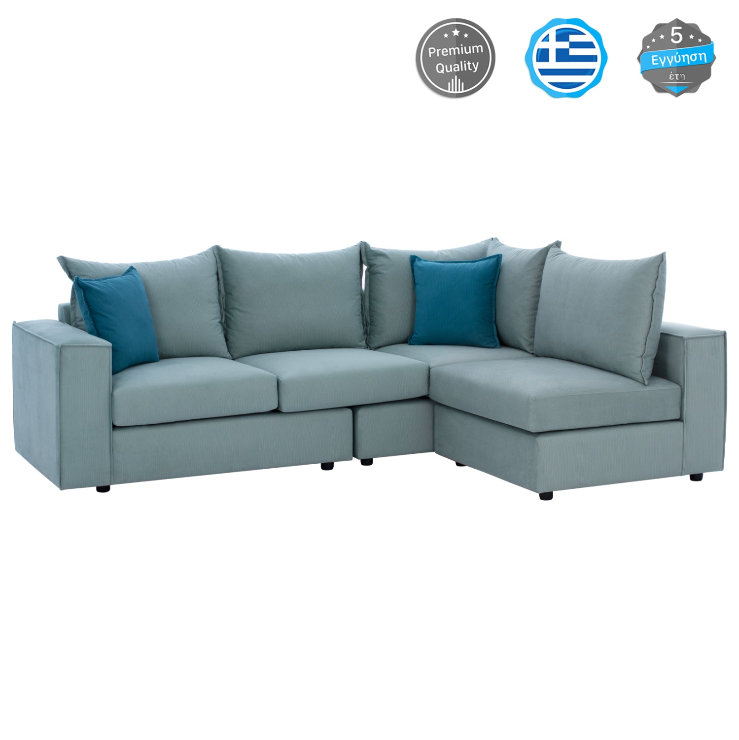 Ъглов диван Монца цвят мента