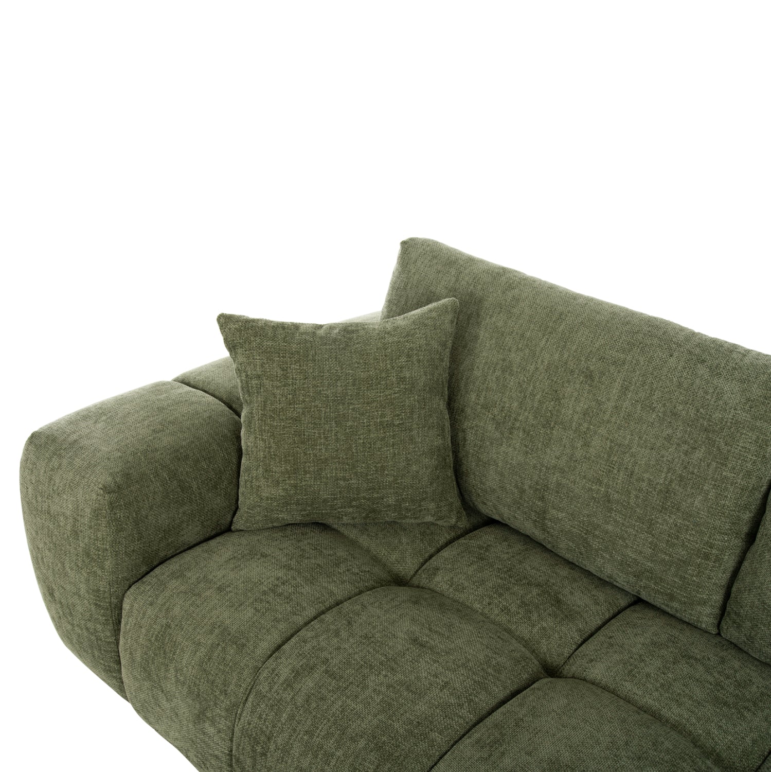 Ъглов диван (десен) Coven зелен плат 298x102-208x85всм.