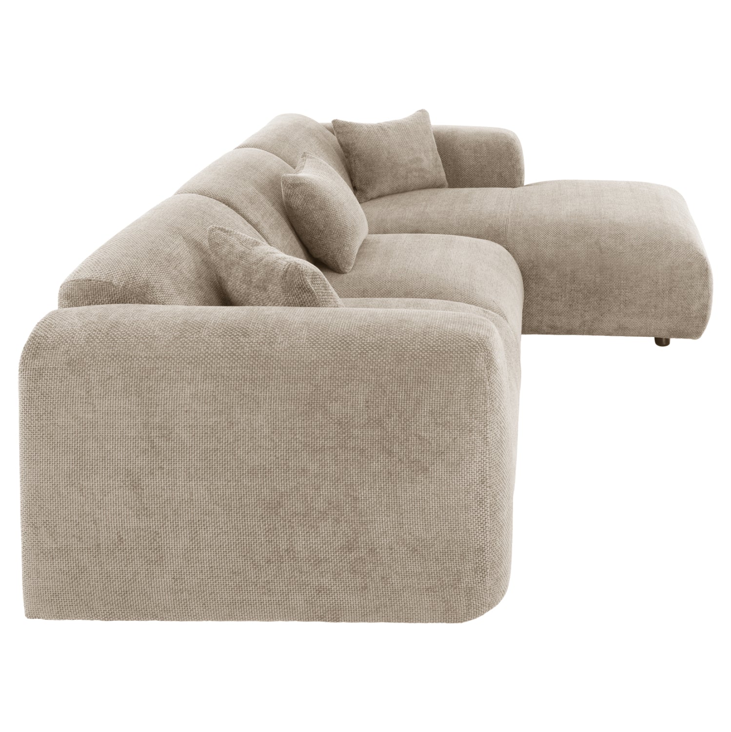 Ъглов диван бежов BRICKEN 110-282х98-160х72см