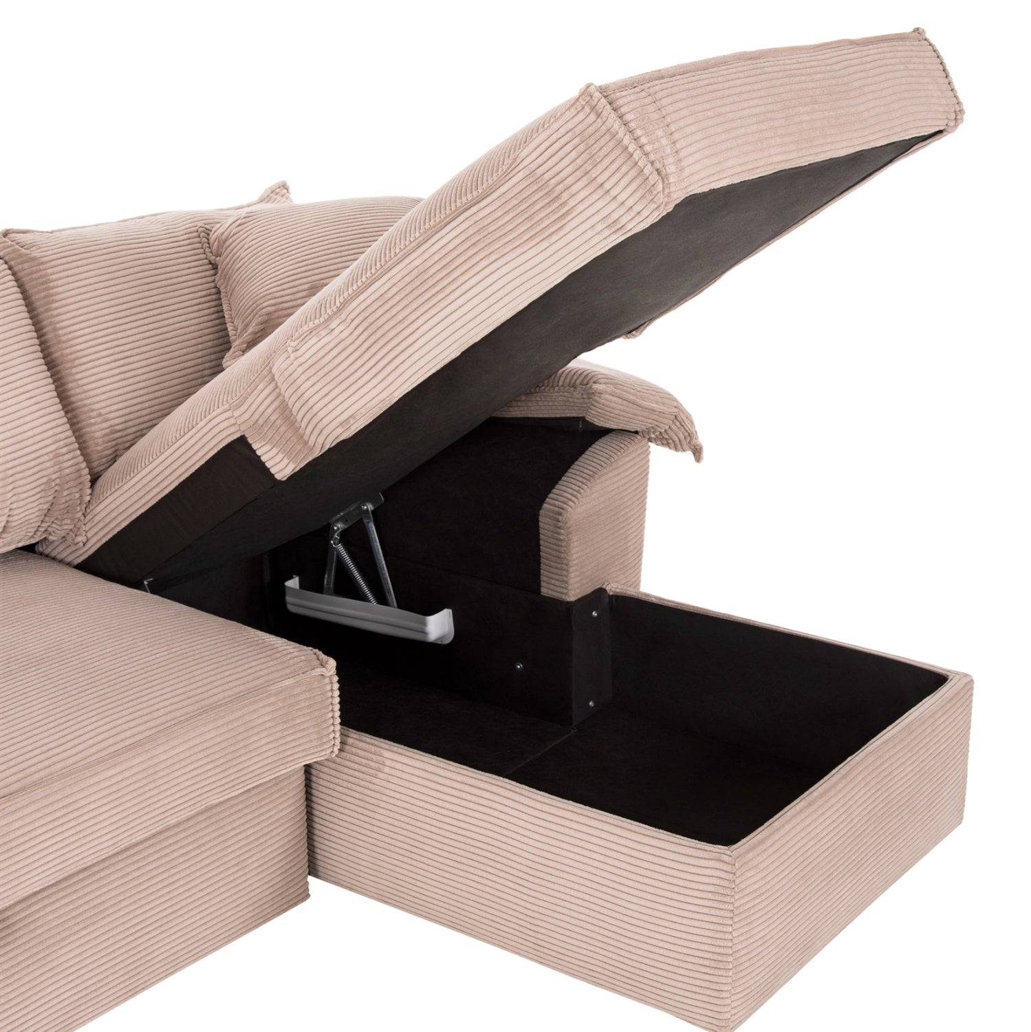 Ъглов диван Aлдо десен ъгъл бежов цвят 256x91-159x87