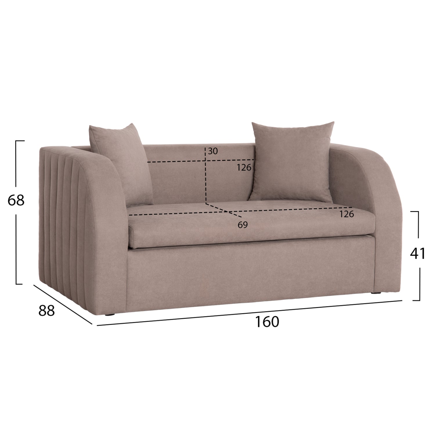 Диван легло ilsa бежов дамас сгънат с матрак 160x88x68h