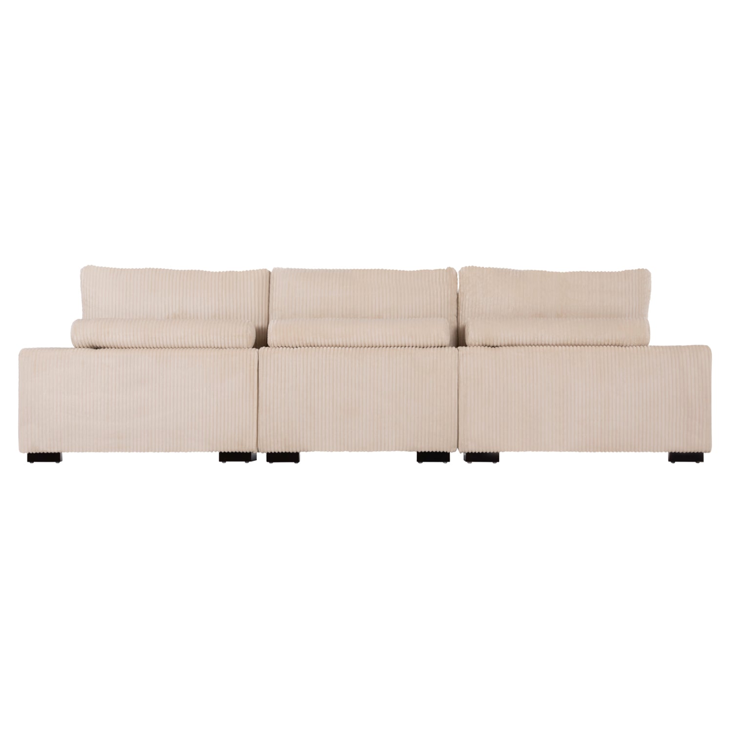 Ляв ъглов диван Cranfield бежов раиран плат 313x169(ъгъл)x80всм.