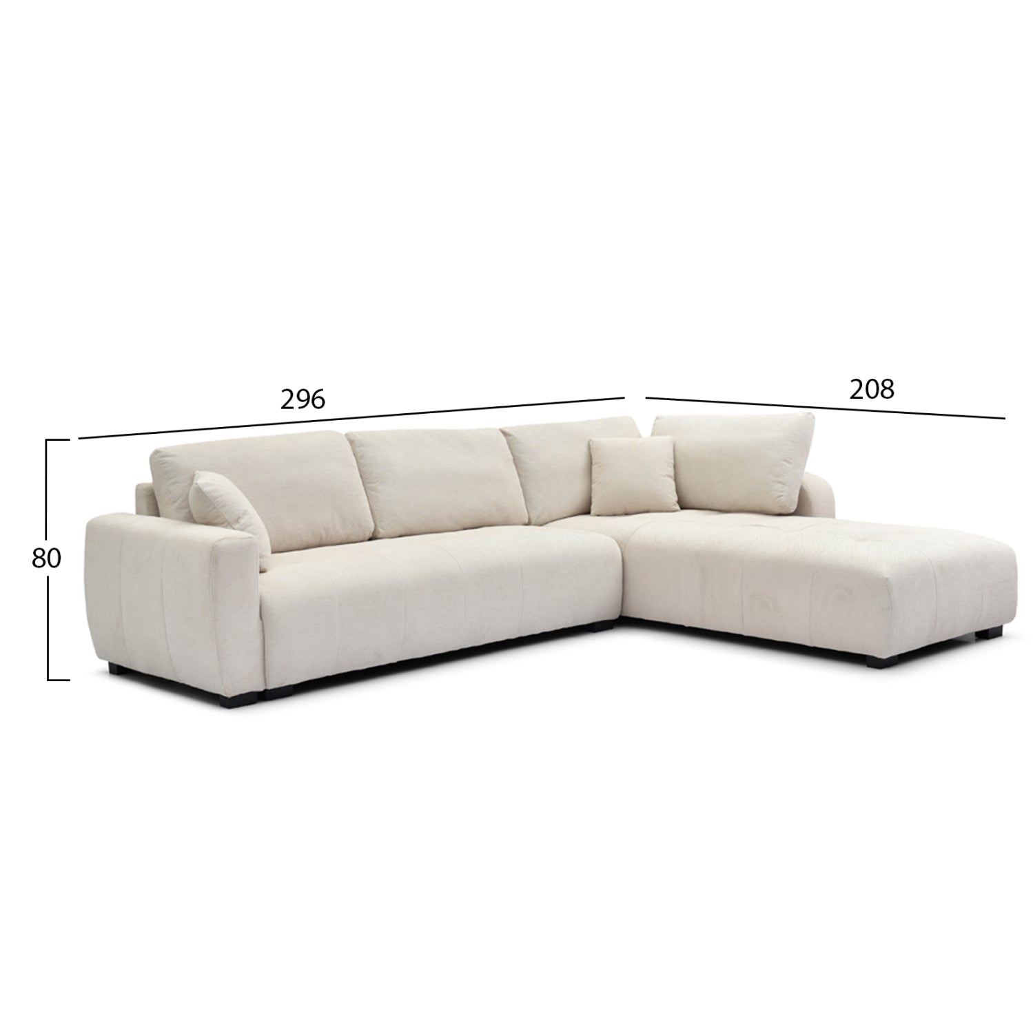 Ъглов диван, объртаем, medel, крем, pe платове, 296x208x80см