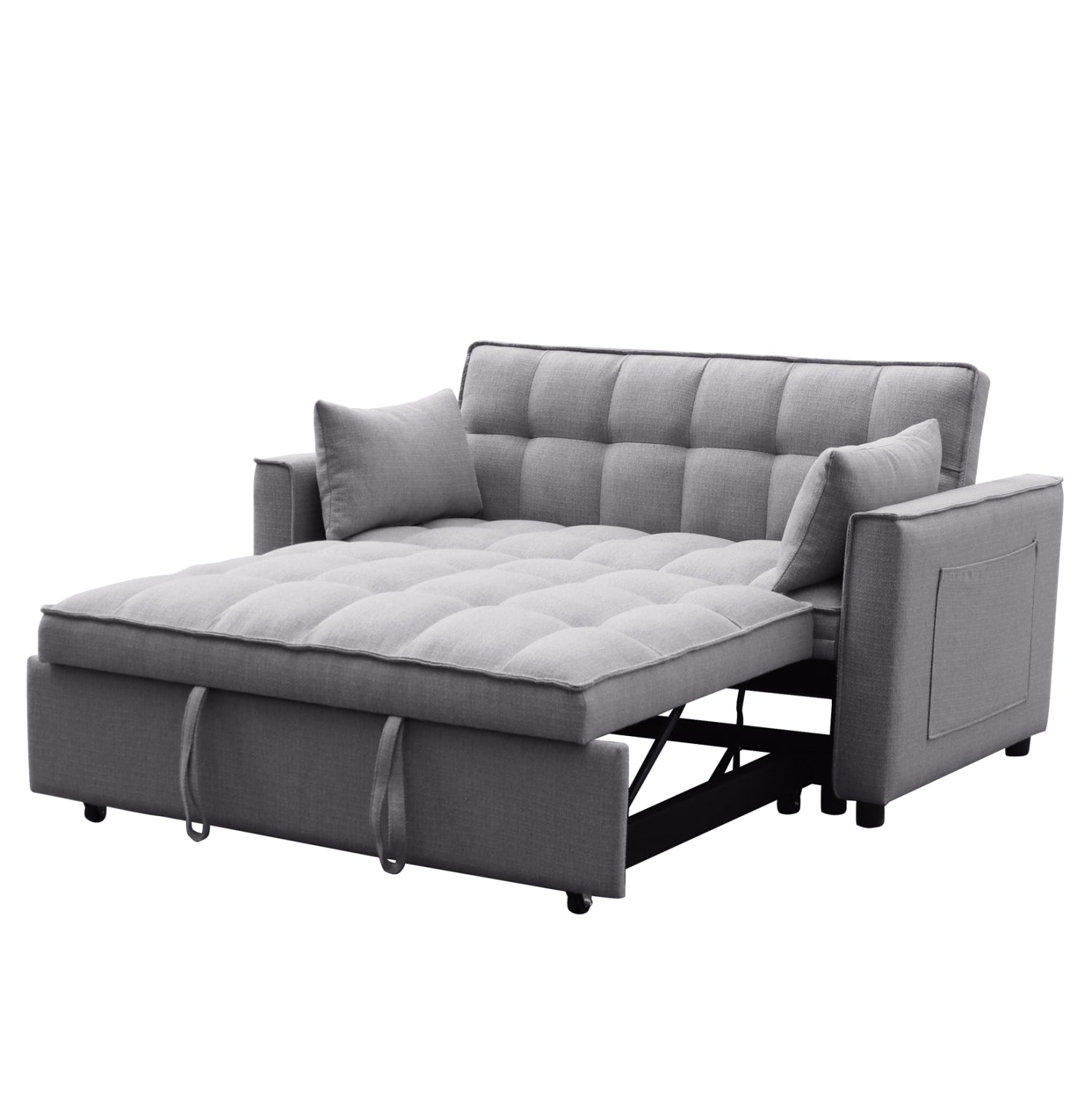 Двуместен разтегаем диван Borg сив плат 142x94x78см