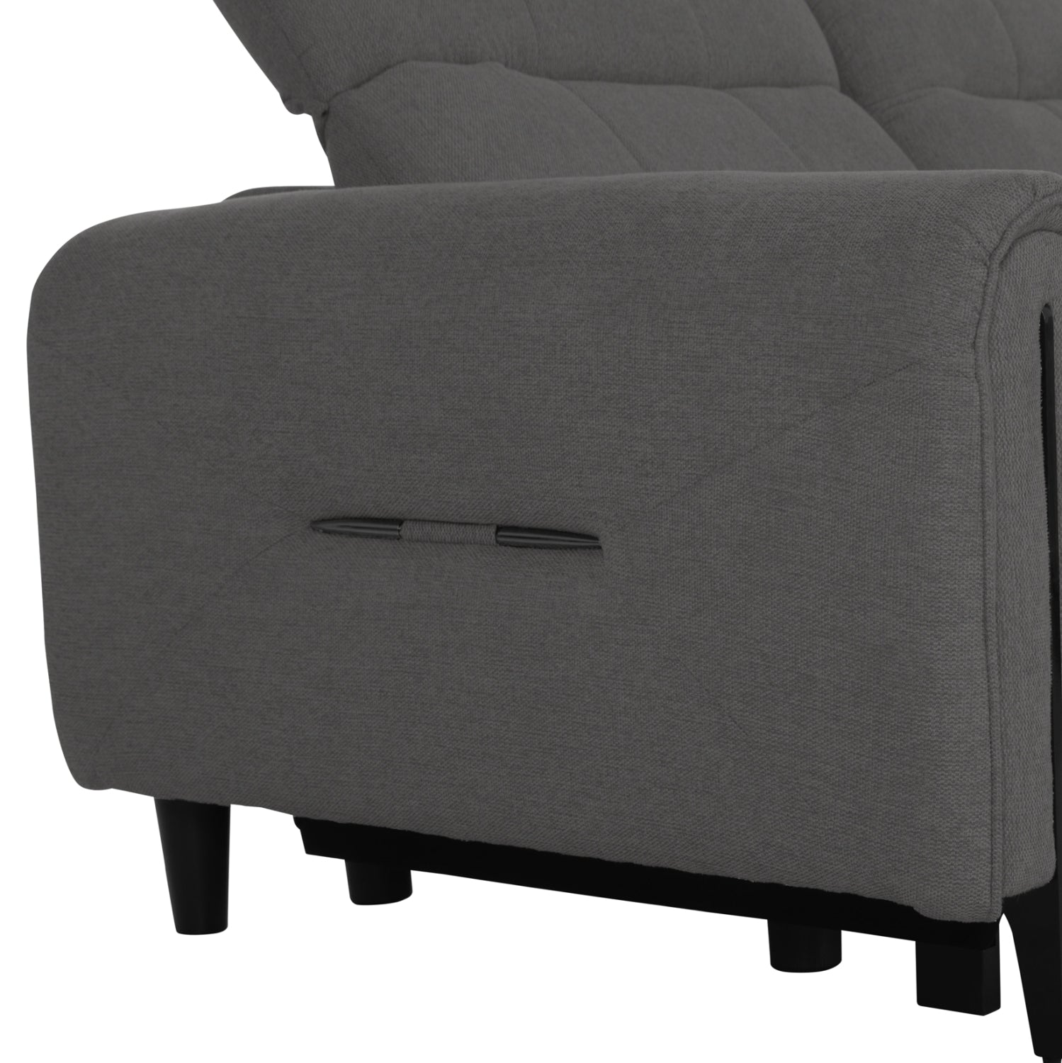 Ъглов диван с регулираща се облегалка, Оracle -сива дамаска 293x293x98см.