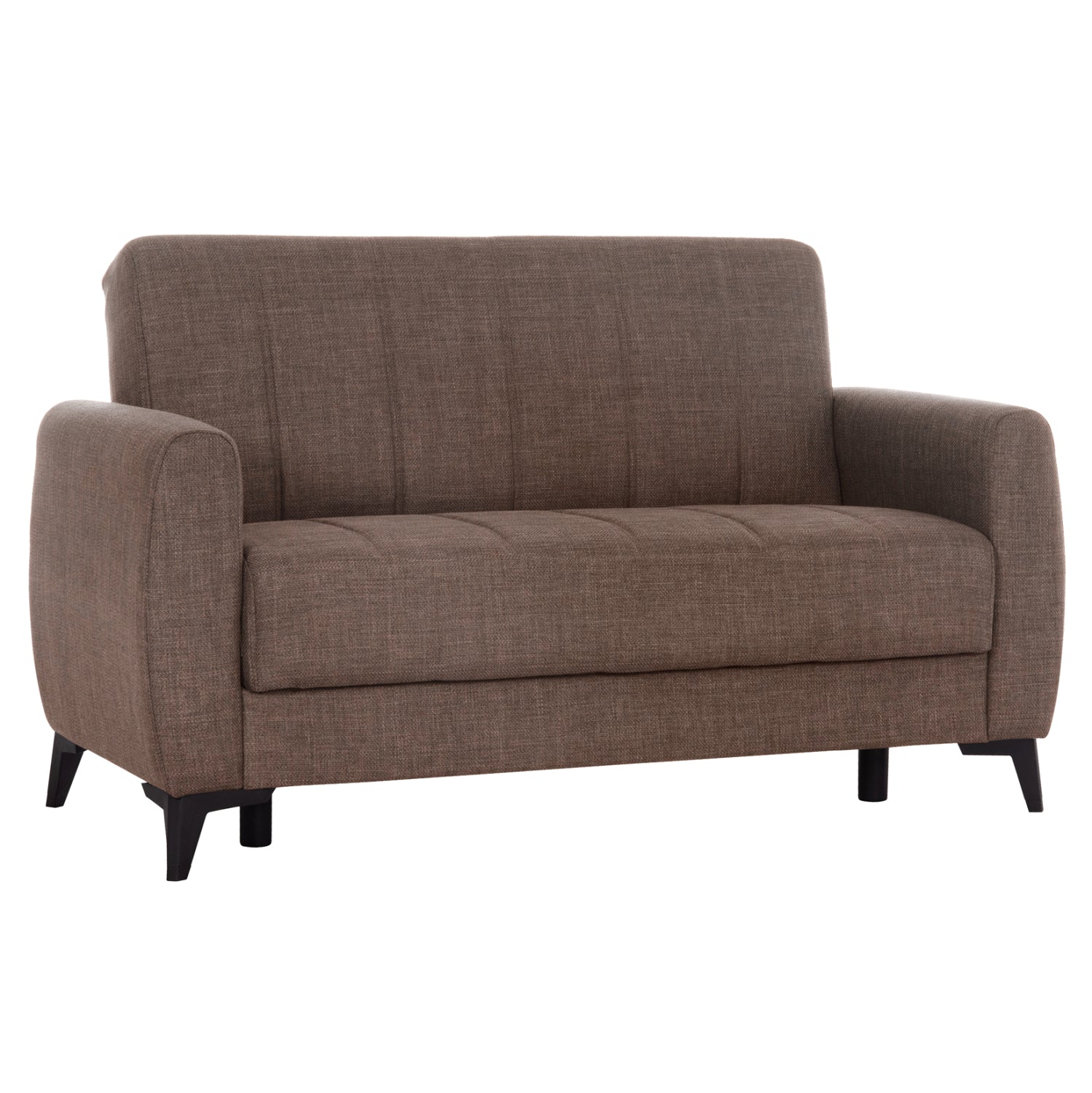 Разтегателен диван с място за съхранение никко кафяв плат 144x75x84см.