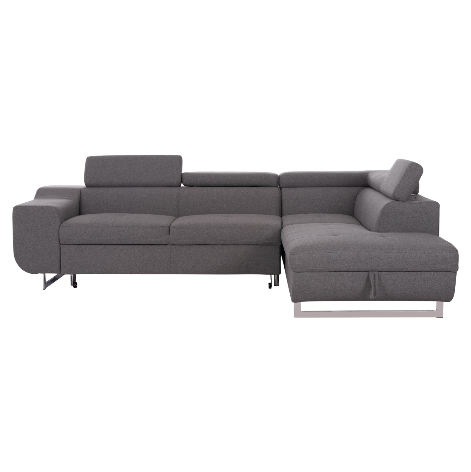 Ъглов разтегател с място за съхранение енкор сив дамас 285х205х90см.