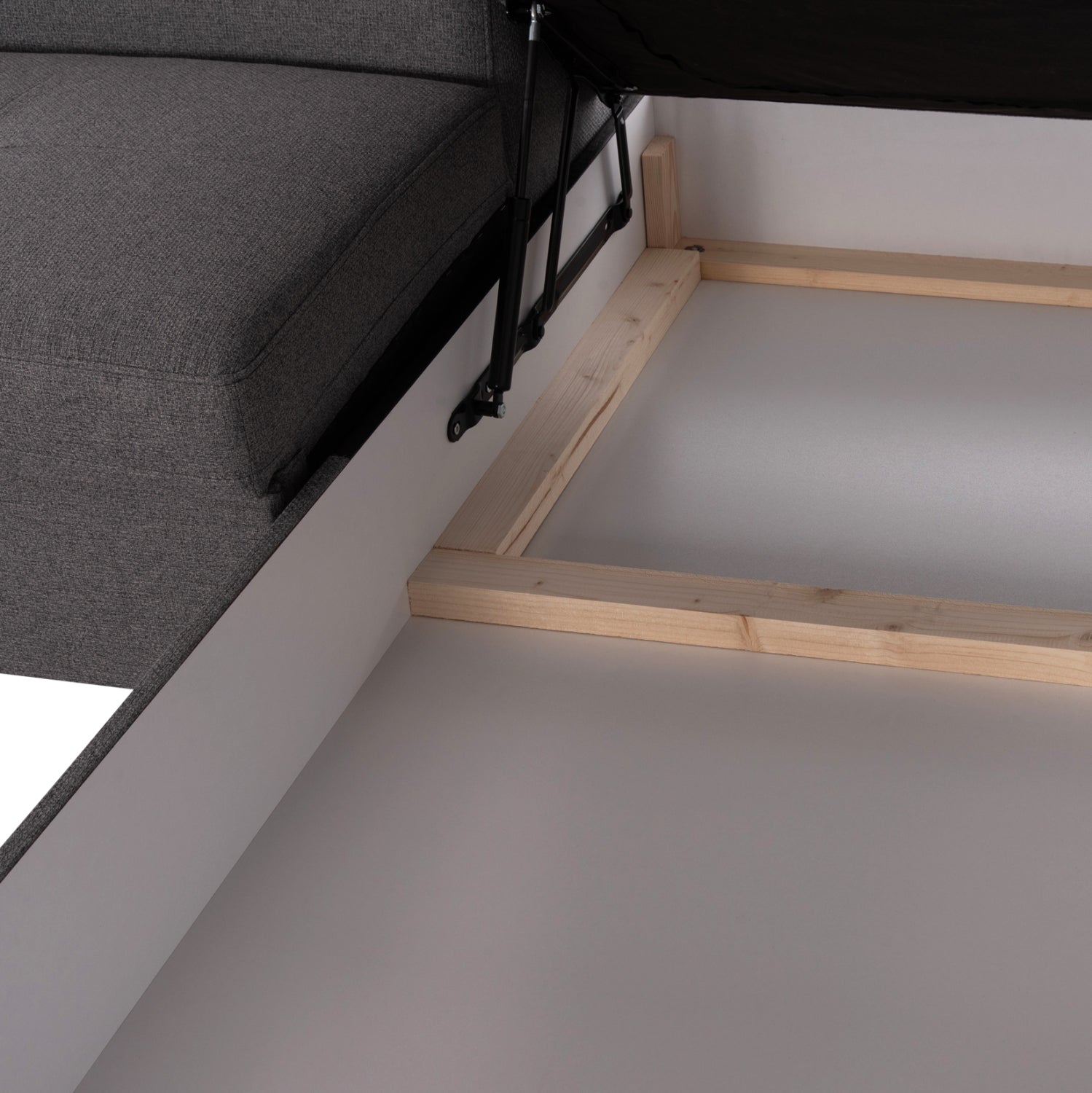 Ъглов разтегател с място за съхранение енкор сив дамас 285х205х90см.