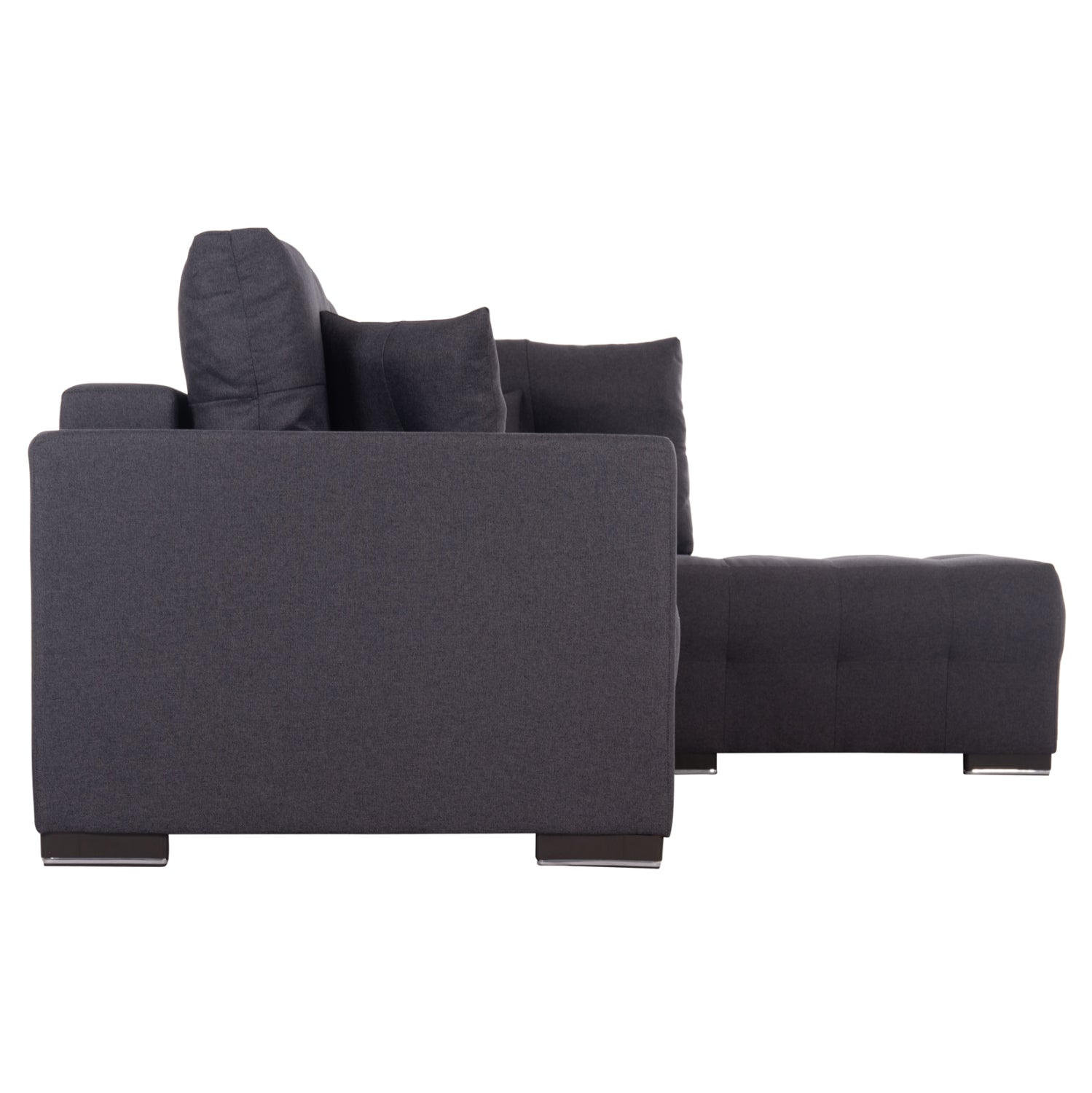 Ъглов разтегател с място за съхранение trendston сив плат 298x177x95cm