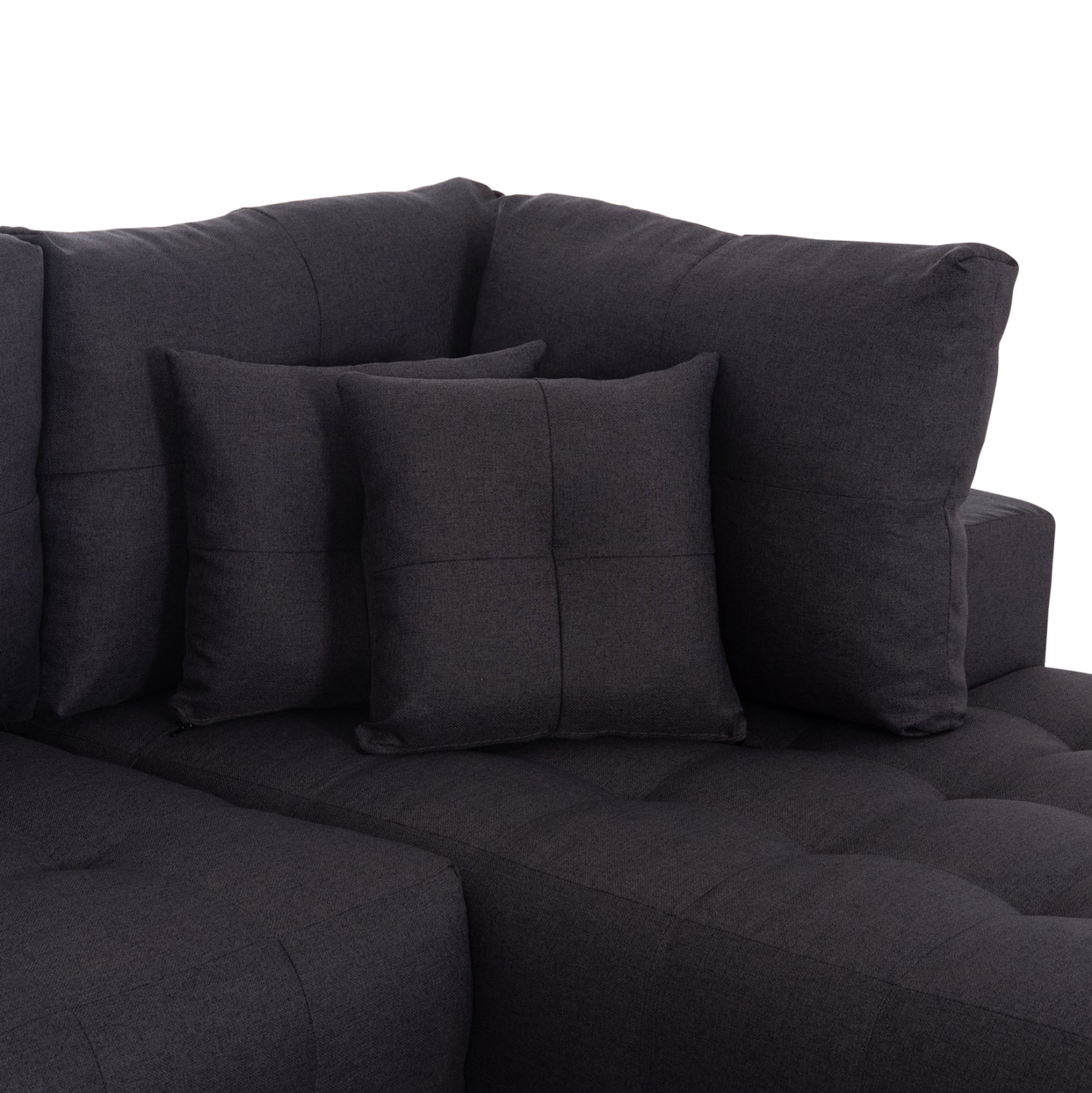 Ъглов разтегател с място за съхранение trendston сив плат 298x177x95cm