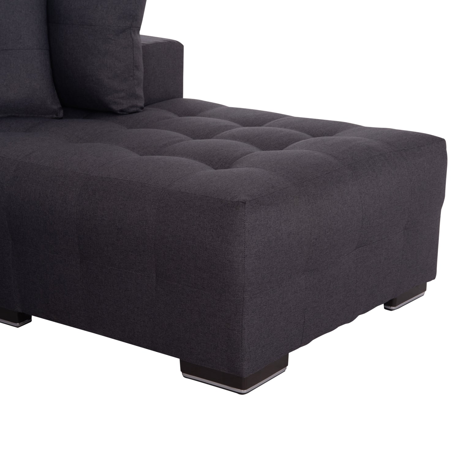 Ъглов разтегател с място за съхранение trendston сив плат 298x177x95cm