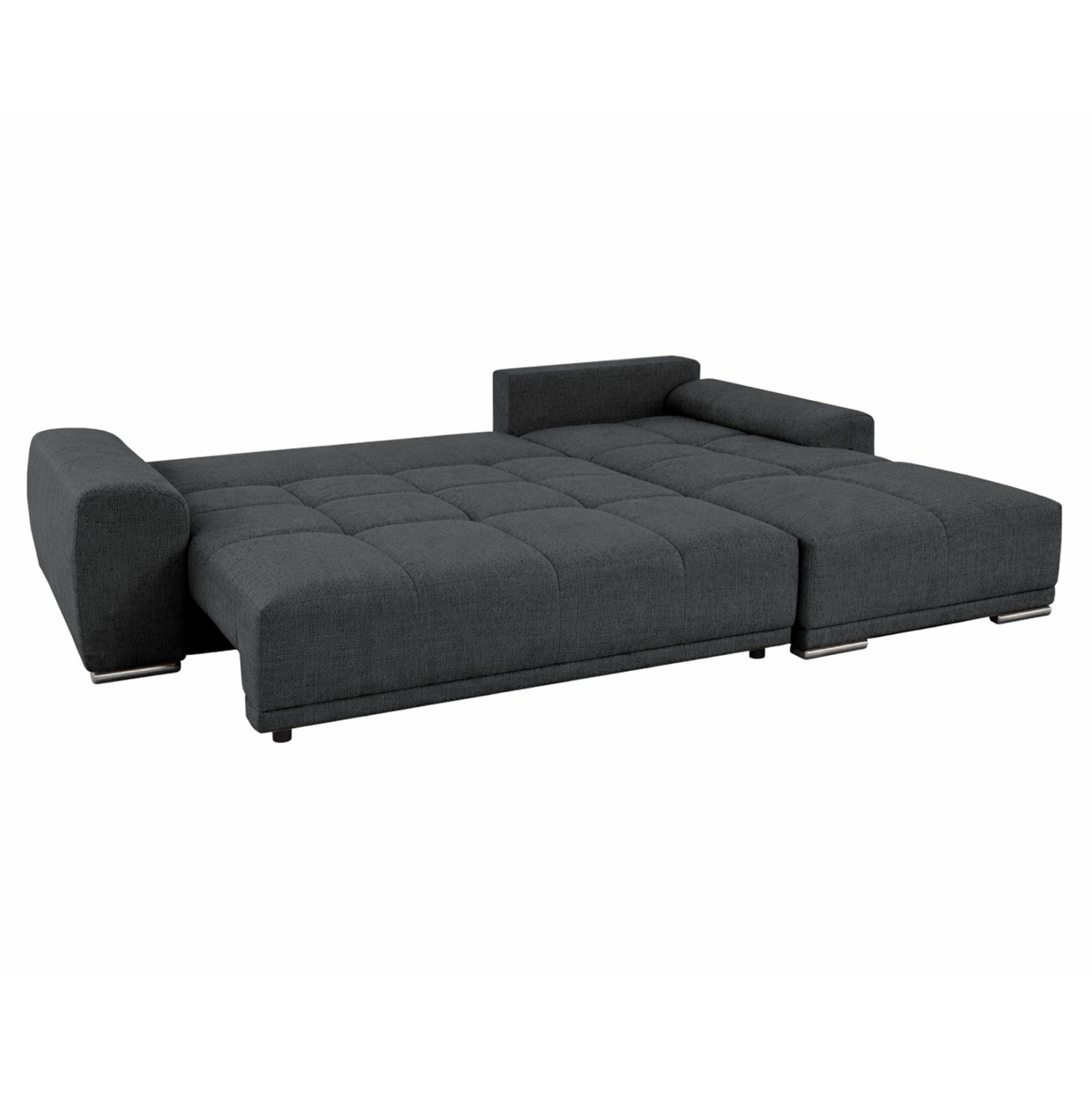 Разтегателен диван десен ъглов Comfyra сив плат 270x181x75см