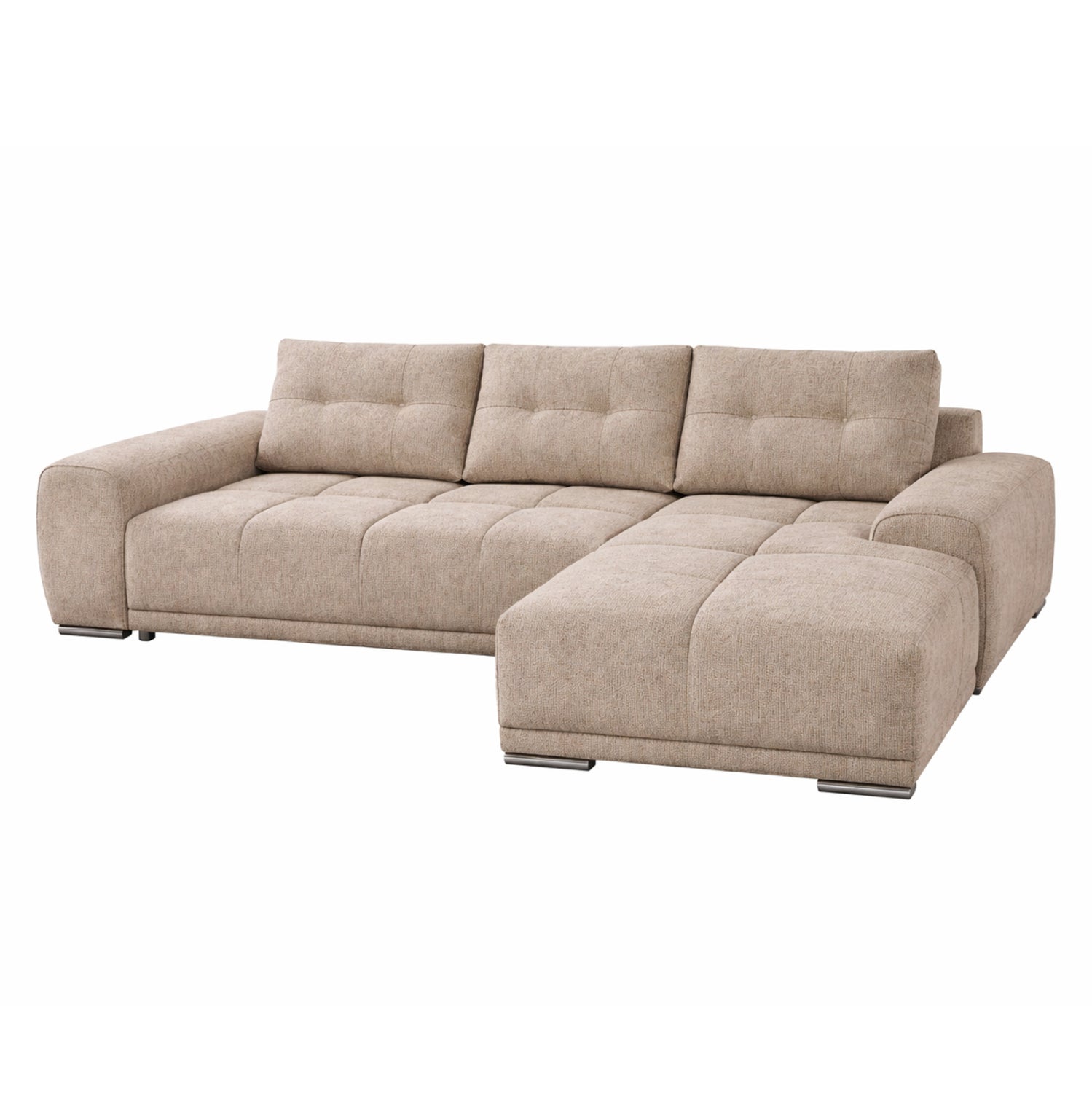 Разтегащ диван десен ъгъл Comfyra бежов плат 270x181x75см