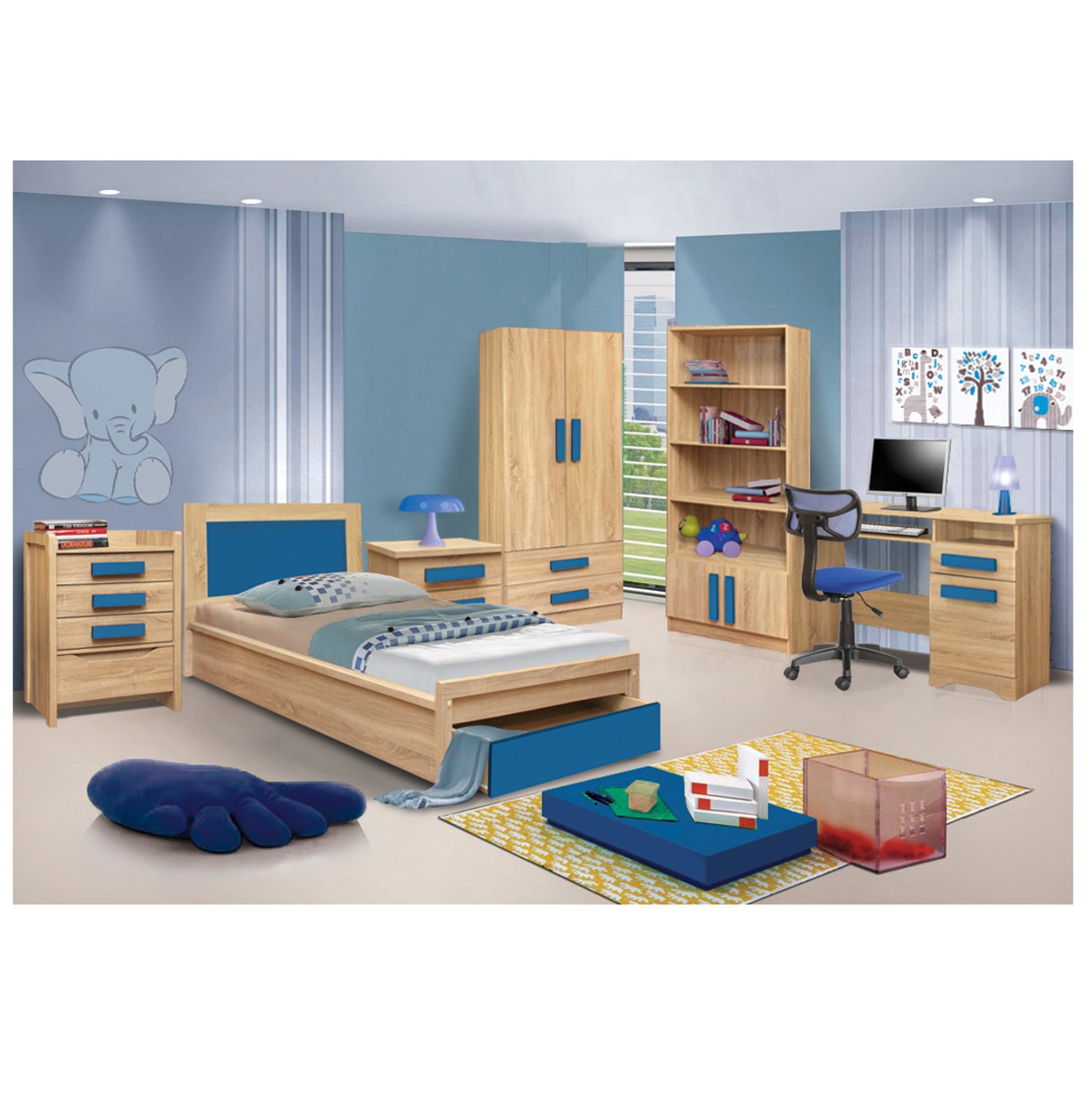 Бюро PLAYROOM сонама-синя КГ11154.01 110x55x76.5см
