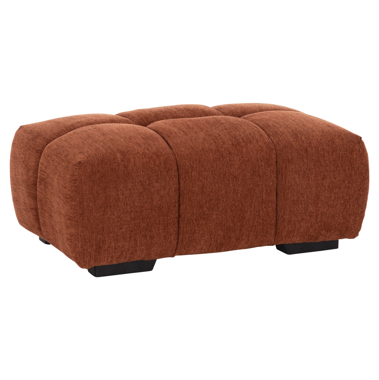 Табуретка за крака Coven, тухлена, червена, плат, 100x65x37 височинни см.