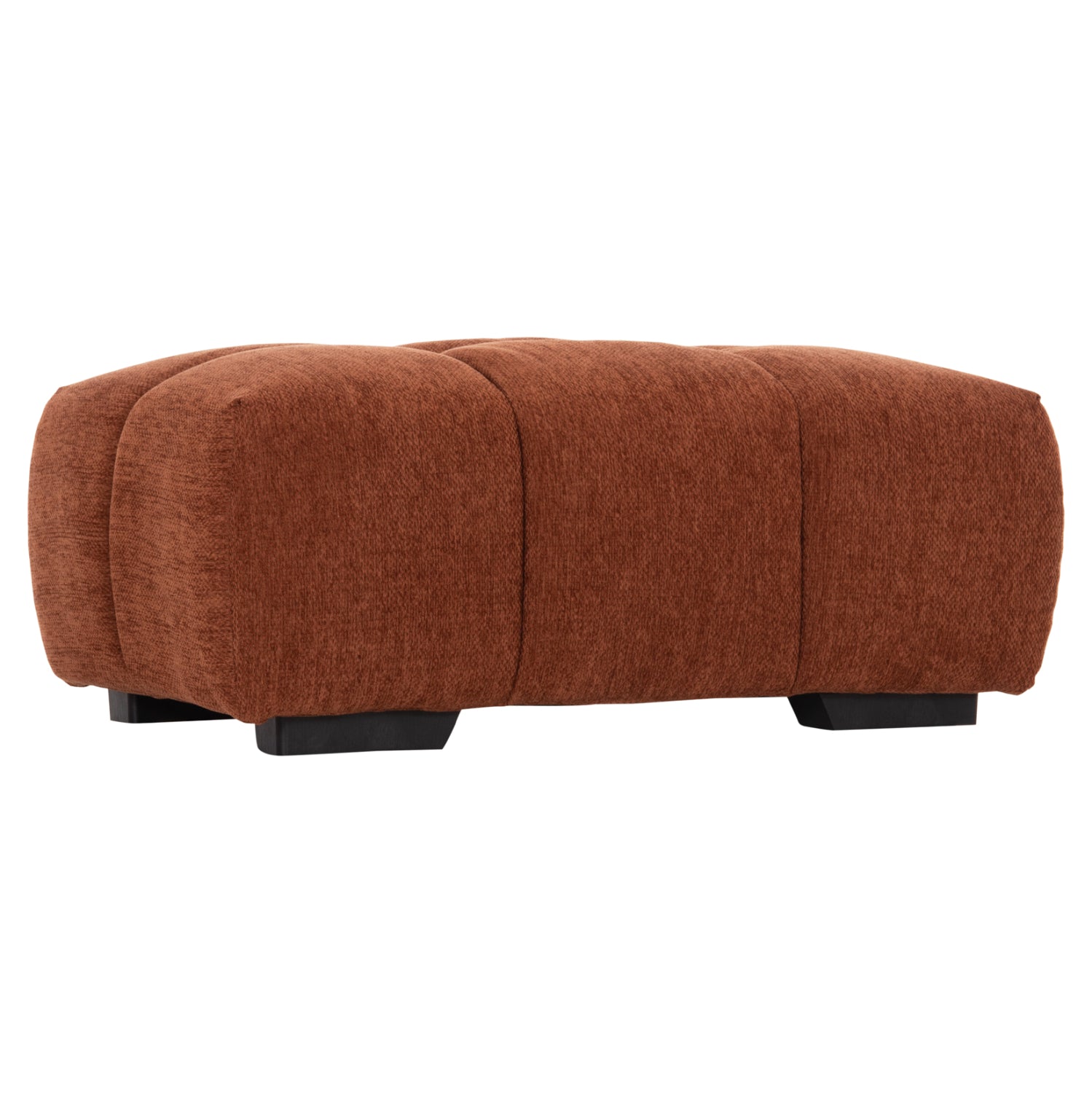 Табуретка за крака Coven, тухлена, червена, плат, 100x65x37 височинни см.